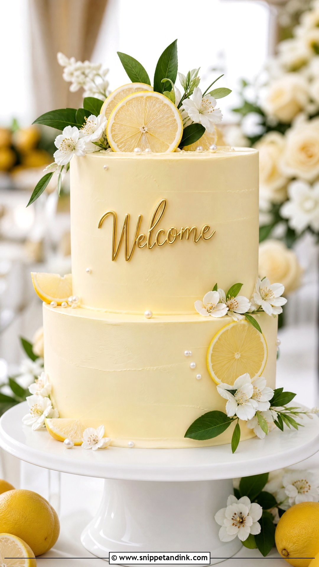 Lemon Welcome Wedding Cake - Snippet and Ink - 30 Welcome Cake Ideas for Wedding