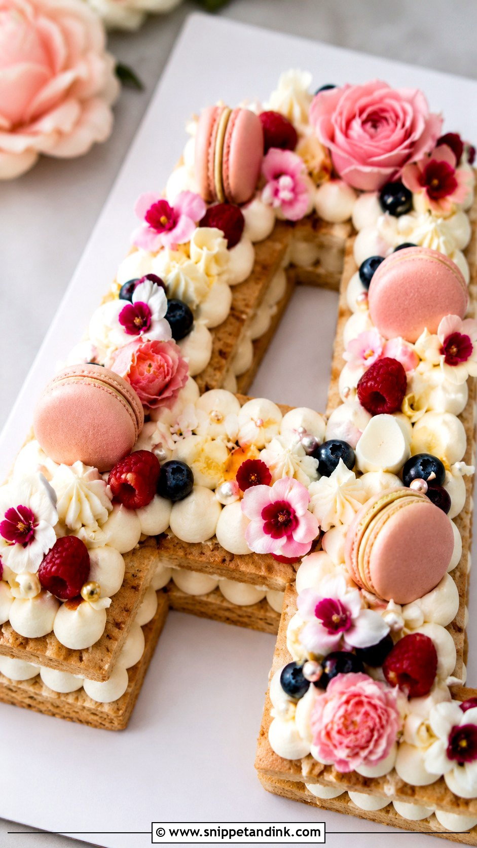 Letter Wedding Layered Cookie Cake - Snippet and Ink - 30 Wedding Layered Cookie Cake Ideas
