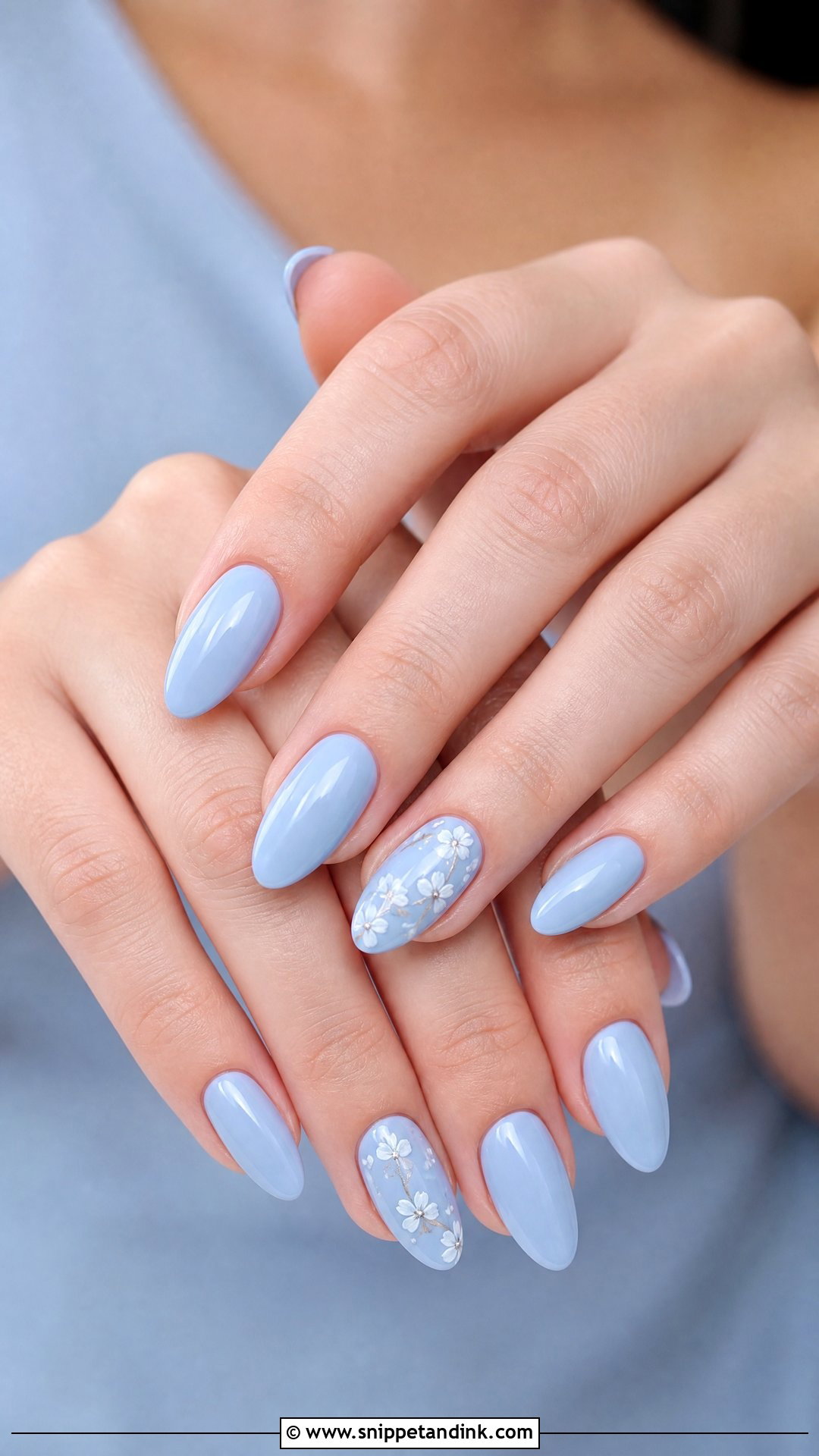Light Blue Bridesmaid Wedding Nails - Snippet and Ink - 20 Bridesmaid Wedding Nails Ideas
