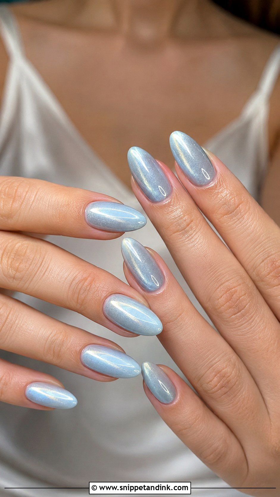 Light Blue Cat Eye Wedding Nails - Snippet and Ink - 20 Light Blue Wedding Nails