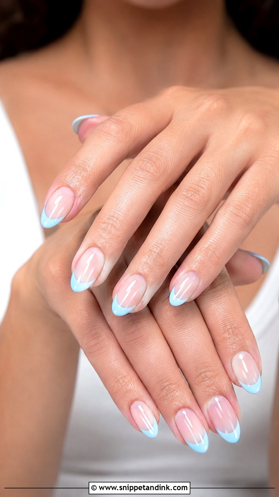 Light Blue French Tip Wedding Nails - Snippet and Ink - 20 Light Blue Wedding Nails
