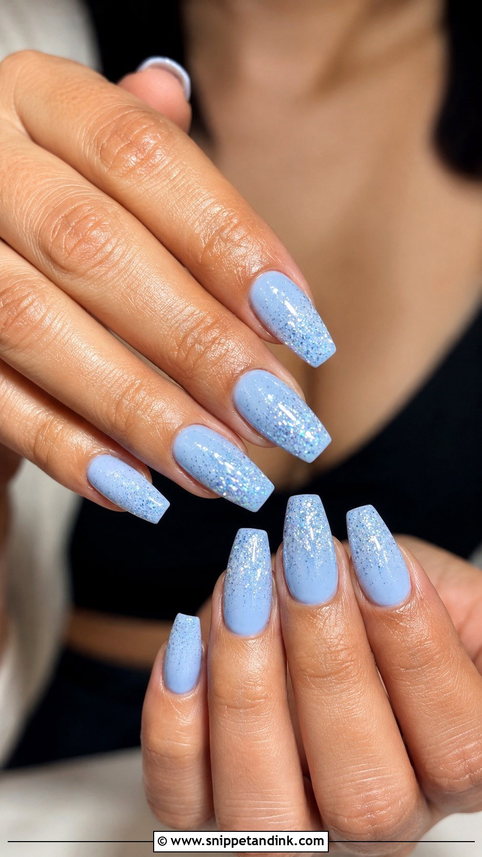 Light Blue Glitter Wedding Nails - Snippet and Ink - 20 Light Blue Wedding Nails