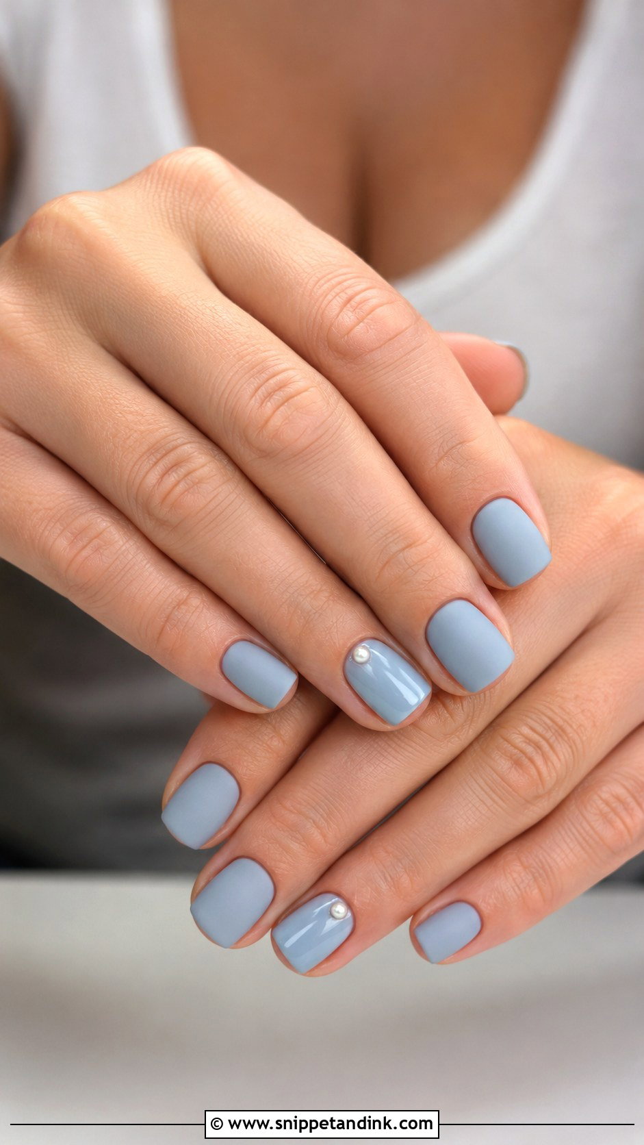 Light Blue Matte Wedding Nails - Snippet and Ink - 20 Light Blue Wedding Nails
