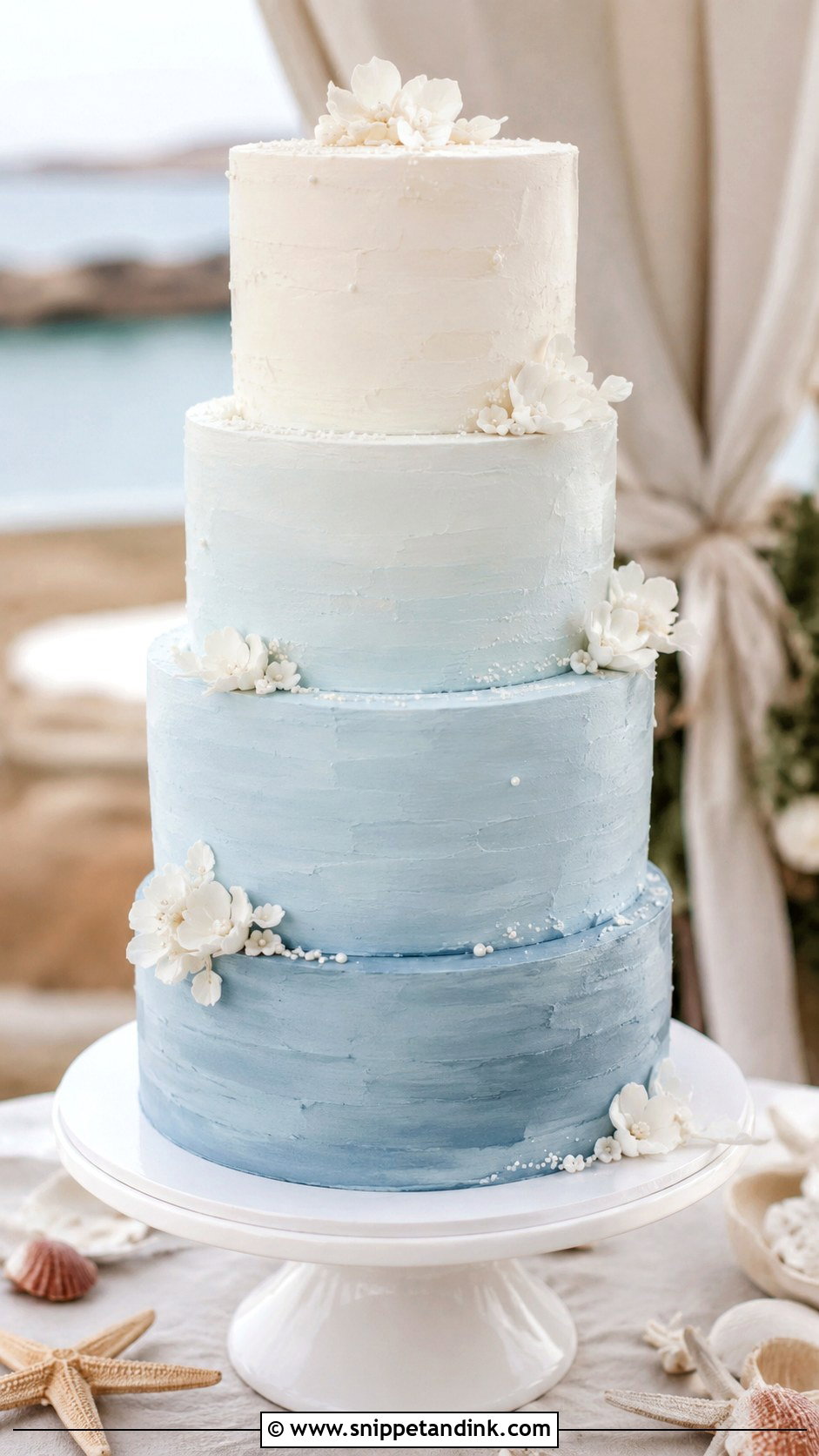 Light Blue Ombre Wedding Cake - Snippet and Ink - 20 Light Blue Wedding Cakes