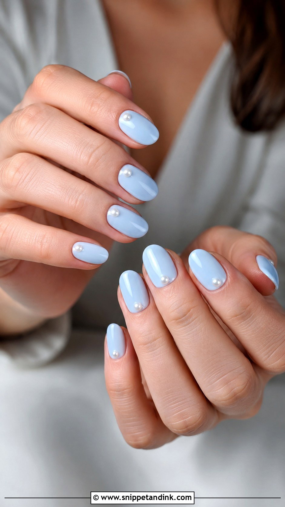 Light Blue Pearl Wedding Nails - Snippet and Ink - 20 Light Blue Wedding Nails
