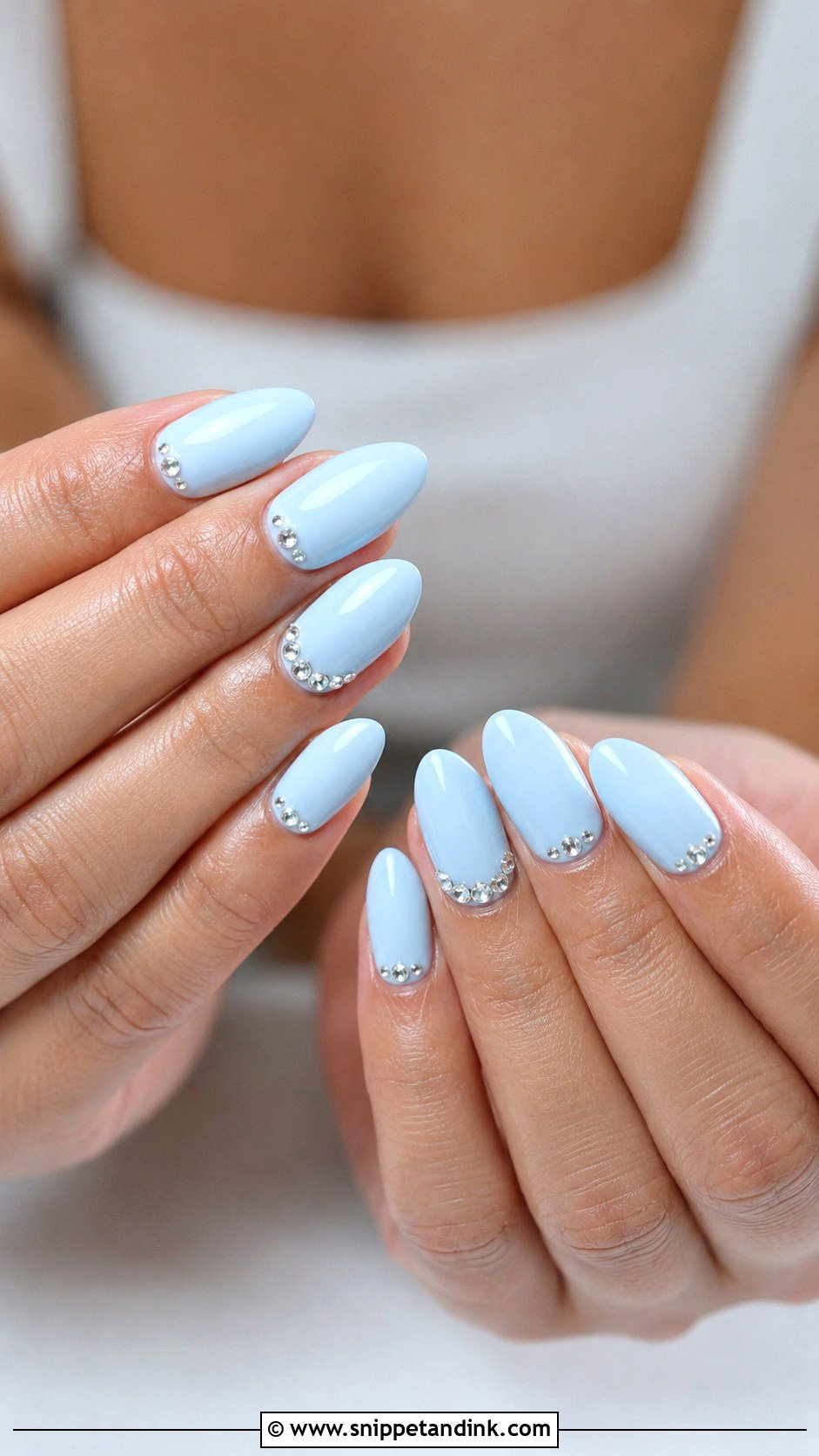 Light Blue Rhinestone Wedding Nails - Snippet and Ink - 20 Light Blue Wedding Nails