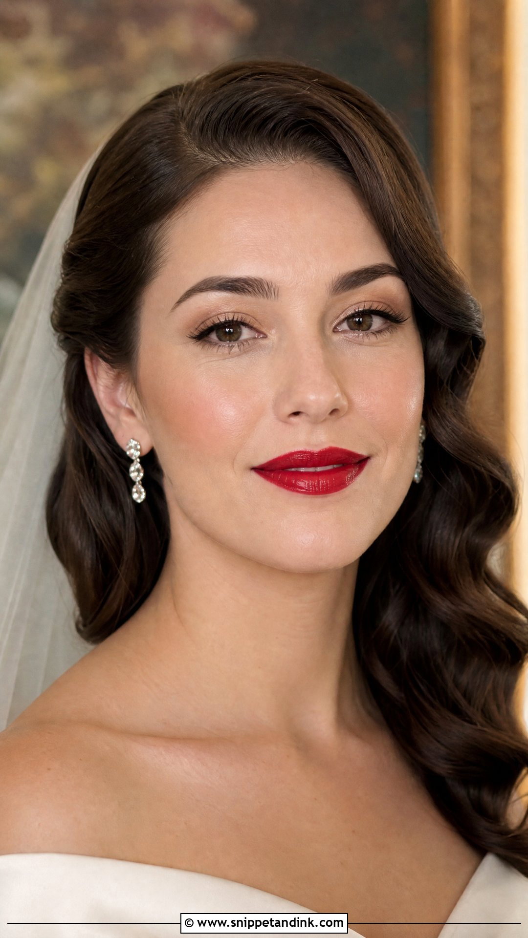 Light Bridal Makeup With Red Lip - Snippet and Ink - 25 Light Bridal Makeup Ideas