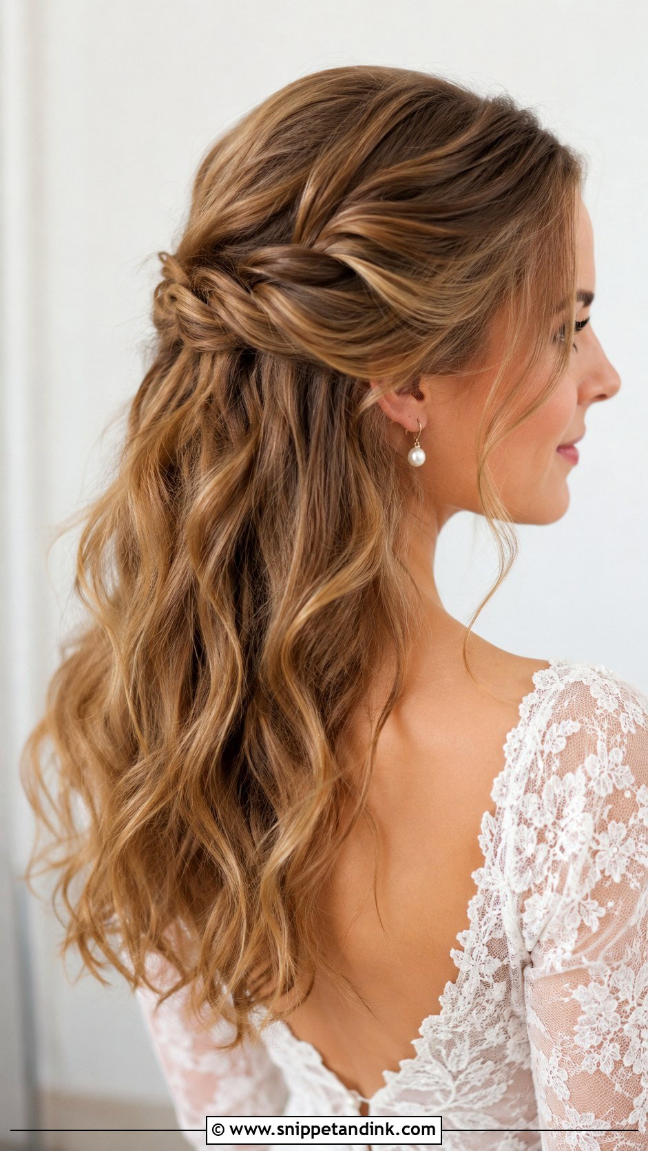 Light Brown Wedding Hair Half Up Half Down - Snippet and Ink - 15 Light Brown Wedding Hair Ideas
