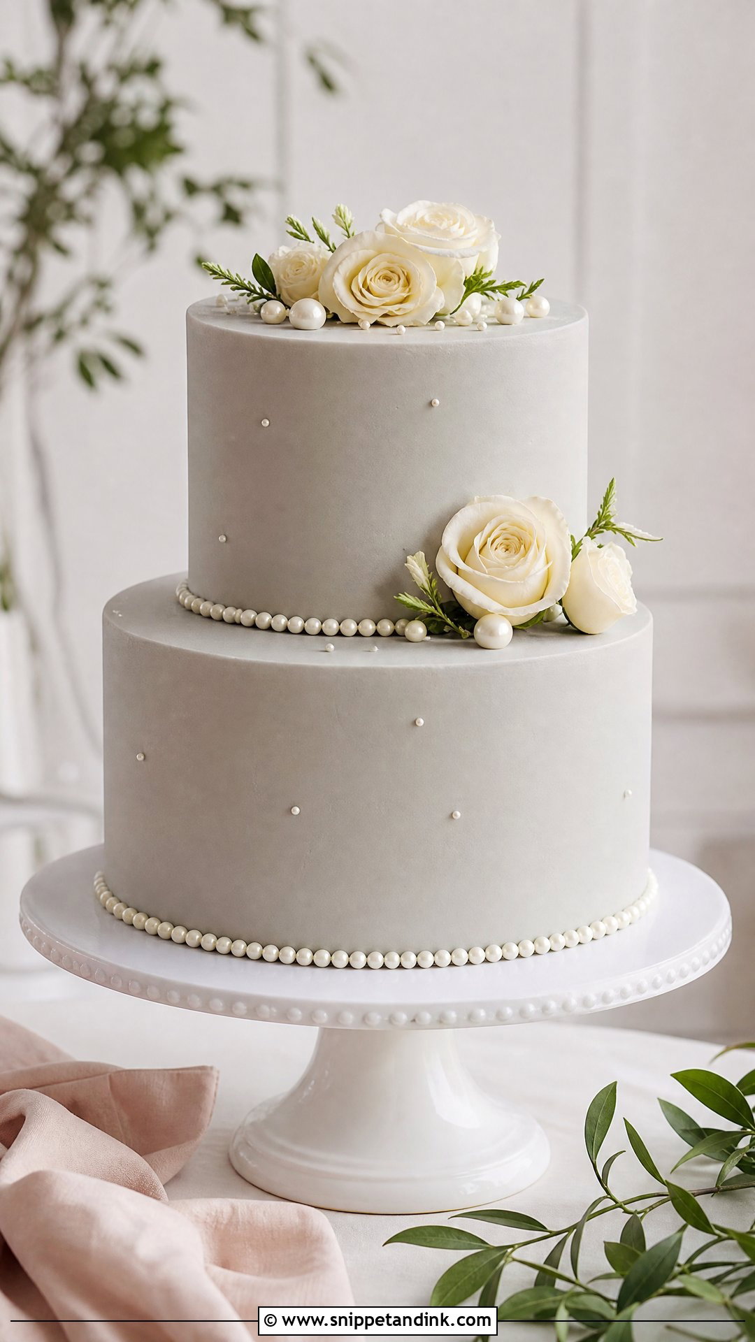 Light Grey Wedding Cake - Snippet and Ink - 25 Grey Cake Ideas for Wedding