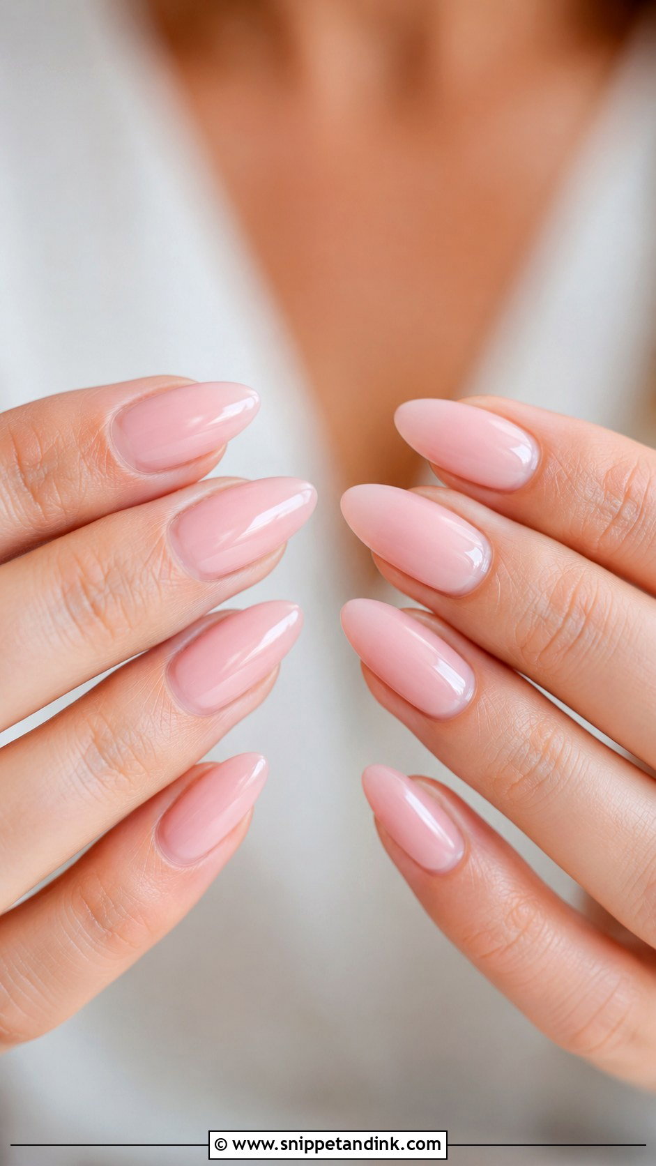 Light Pink Almond Wedding Nails - Snippet and Ink - 20 Light Pink Wedding Nails