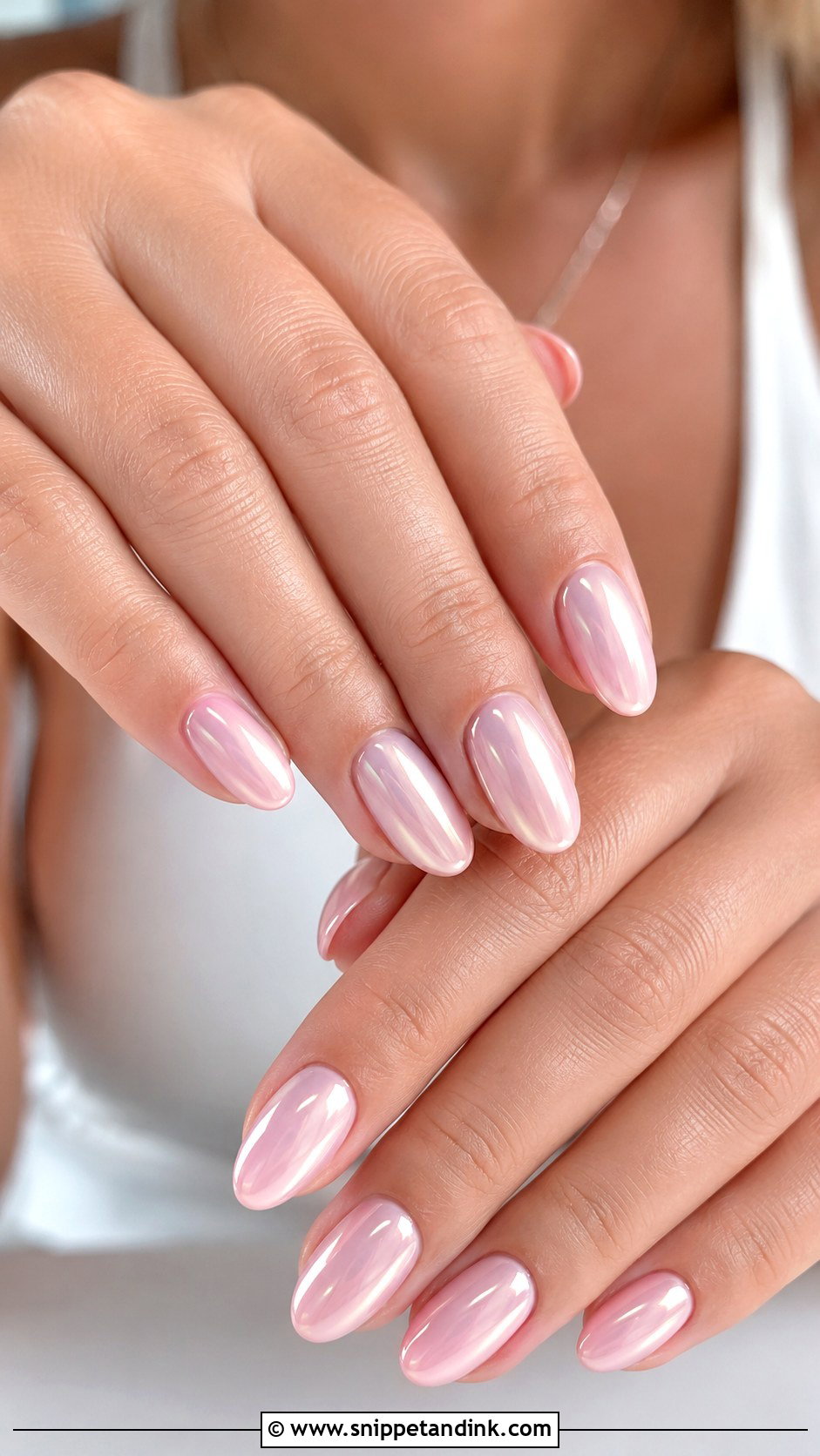 Light Pink Chrome Bridal Nails - Snippet and Ink - 20 Light Pink Bridal Nails