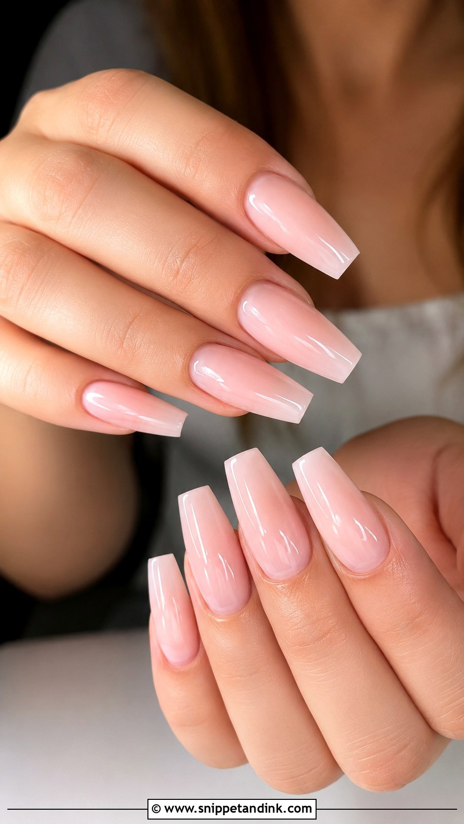 Light Pink Coffin Wedding Nails - Snippet and Ink - 20 Light Pink Wedding Nails