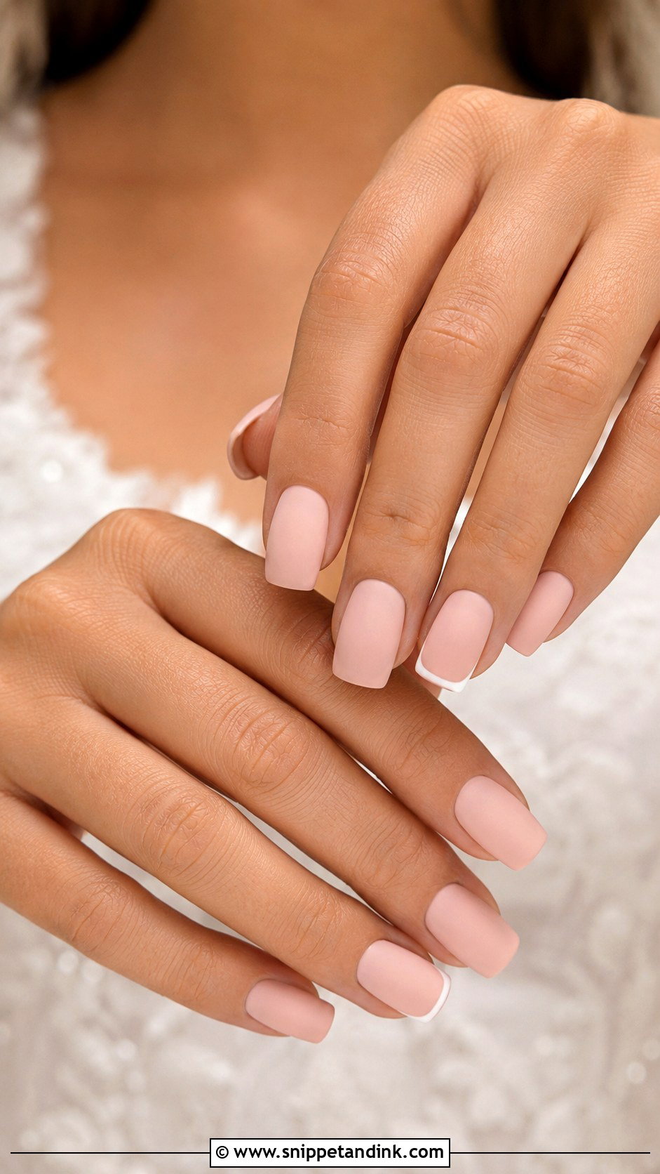 Light Pink Matte Bridal Nails - Snippet and Ink - 20 Light Pink Bridal Nails