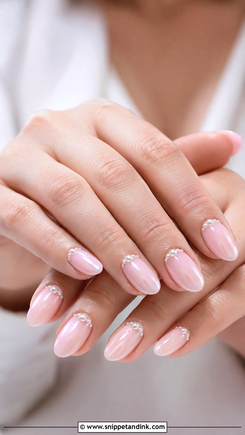 Light Pink Pearl Wedding Nails - Snippet and Ink - 20 Light Pink Wedding Nails