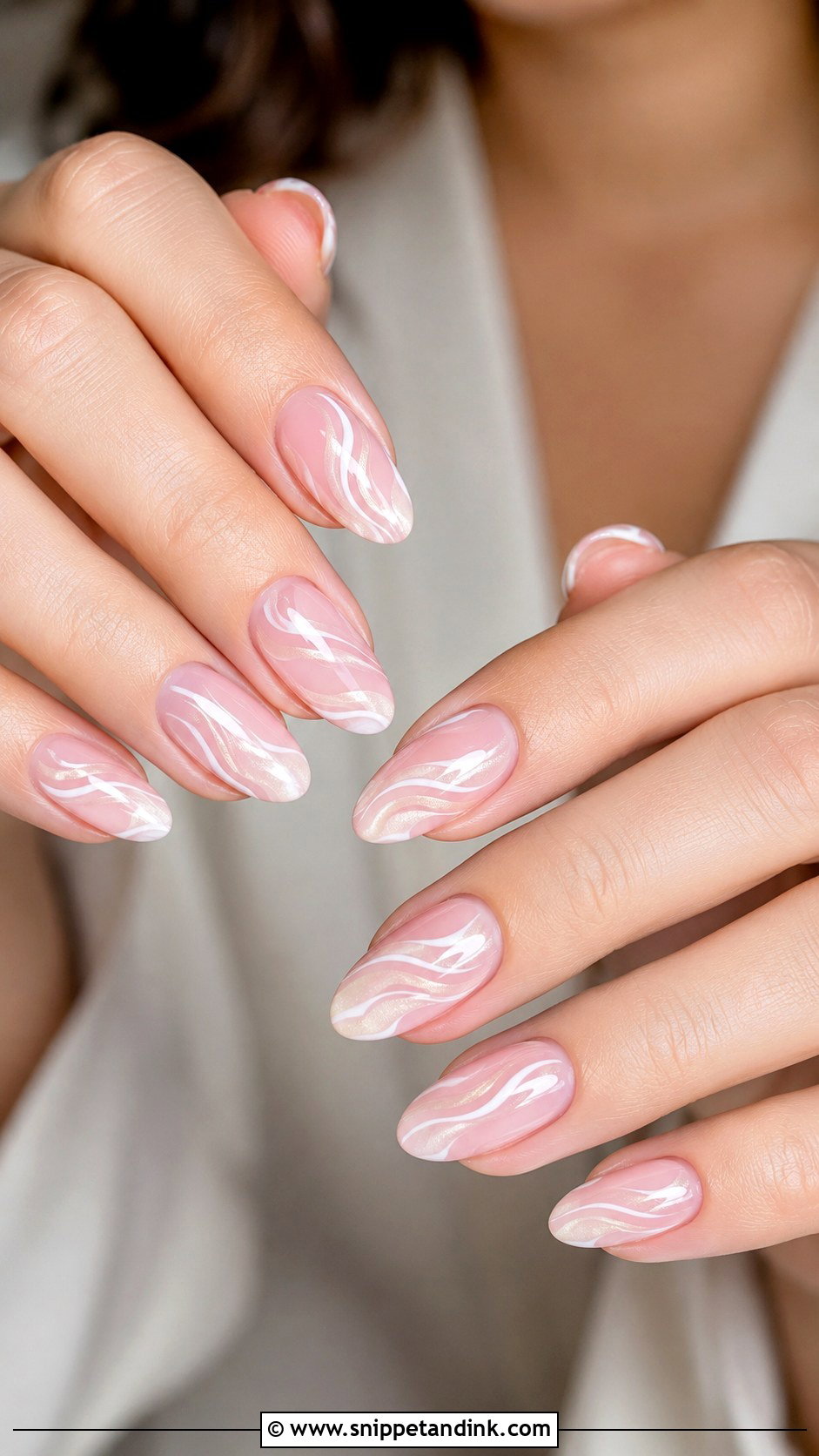 Light Pink Swirl Wedding Nails - Snippet and Ink - 20 Light Pink Wedding Nails