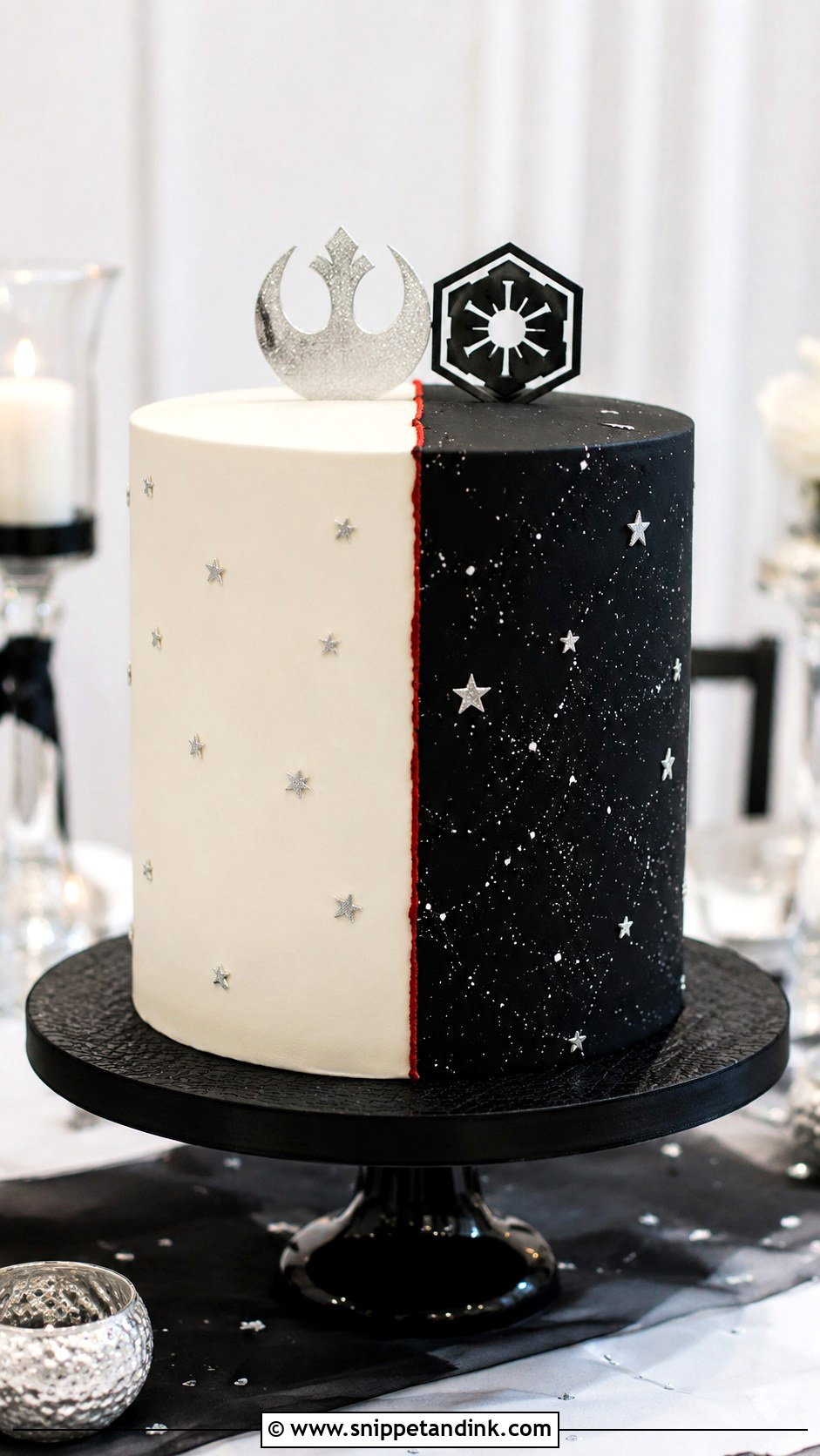 Light Side Dark Side Groom Cake - Snippet and Ink - 25 Star Wars Groom Cake Ideas