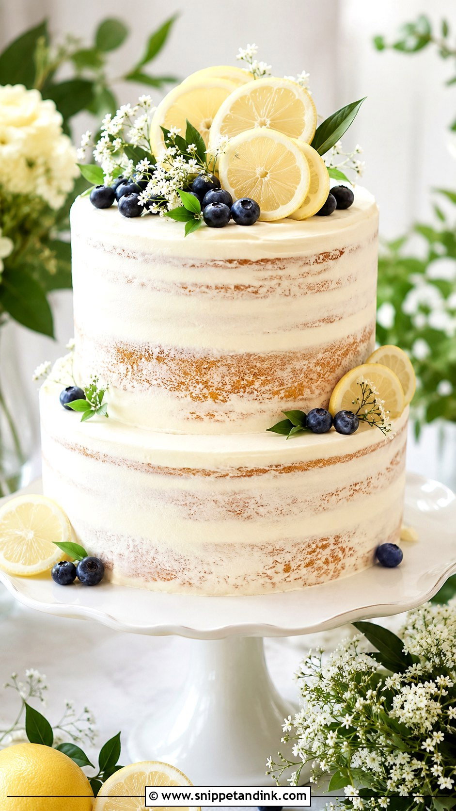 Lightly Iced Lemon Wedding Cake - Snippet and Ink - 20 Lightly Iced Wedding Cake Ideas
