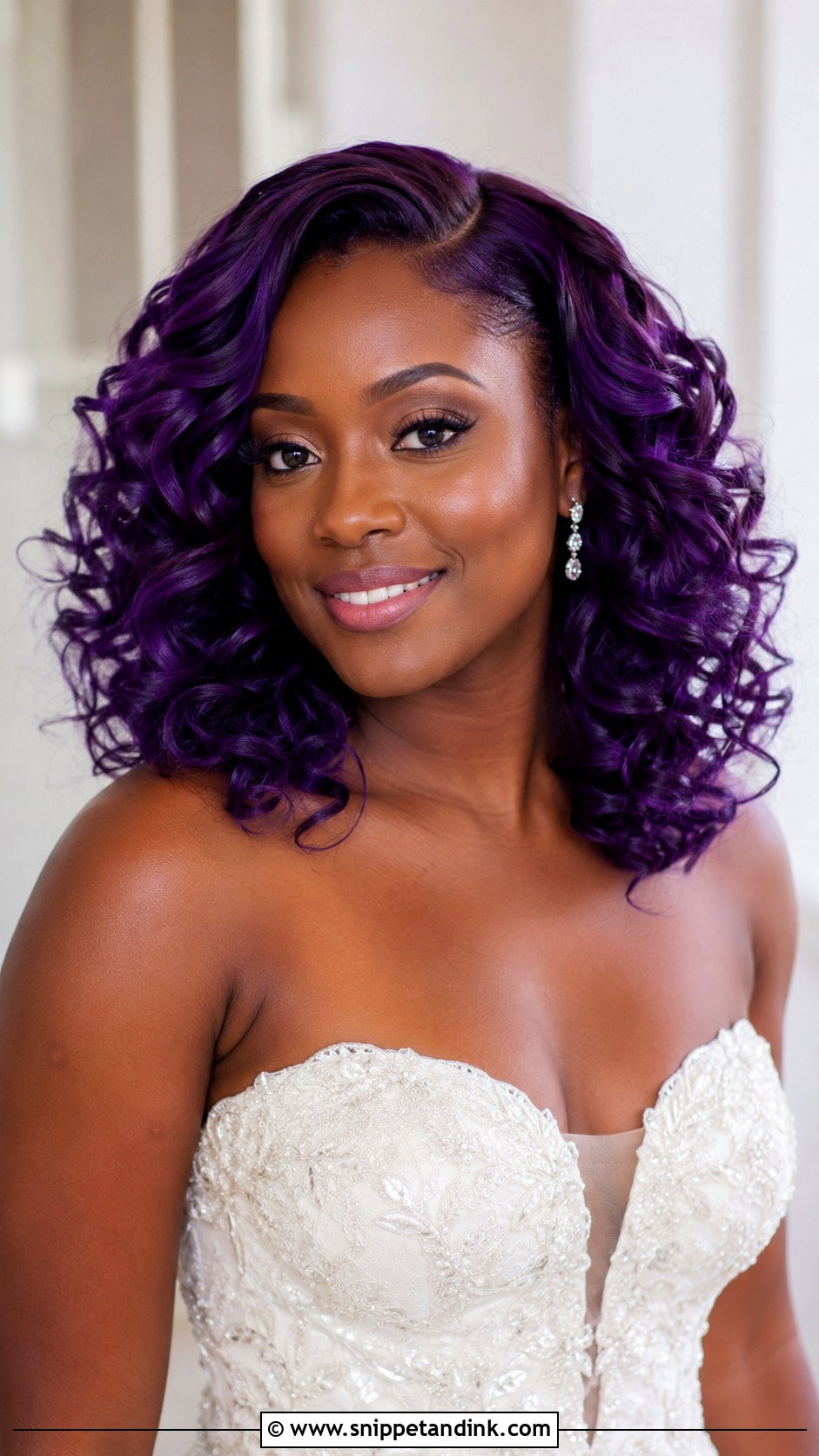 Lilac Bridal Half Up Hair - Snippet and Ink - 15 Purple Wedding Hair Ideas