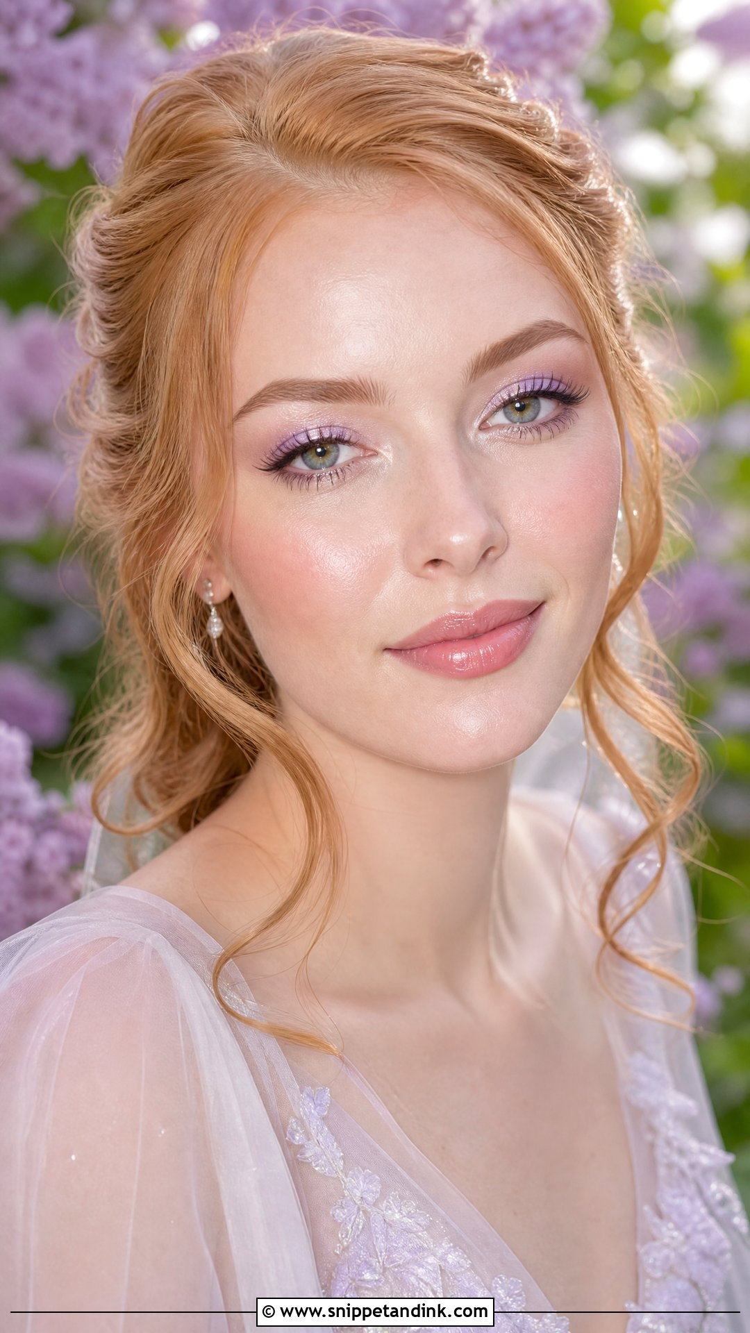 Lilac Bridal Makeup With Dewy Skin - Snippet and Ink - 20 Purple Wedding Makeup the Bride Ideas