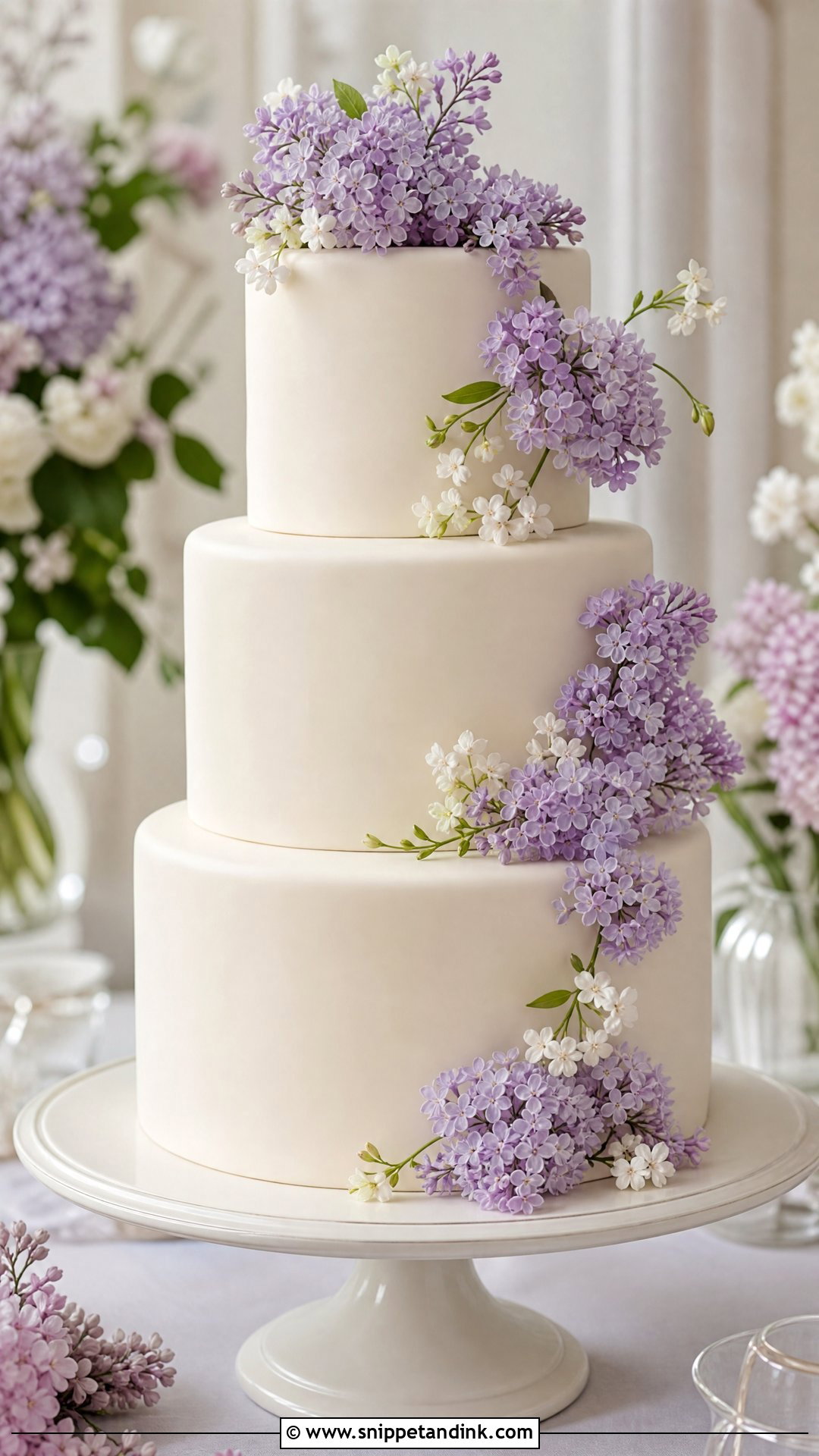 Lilac Flower Wedding Cake - Snippet and Ink - 25 Purple Flower Cake Ideas for Wedding