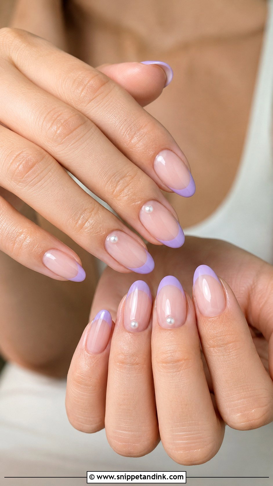 Lilac French Tip Nails - Snippet and Ink - 20 Spring Wedding Nails for Guest