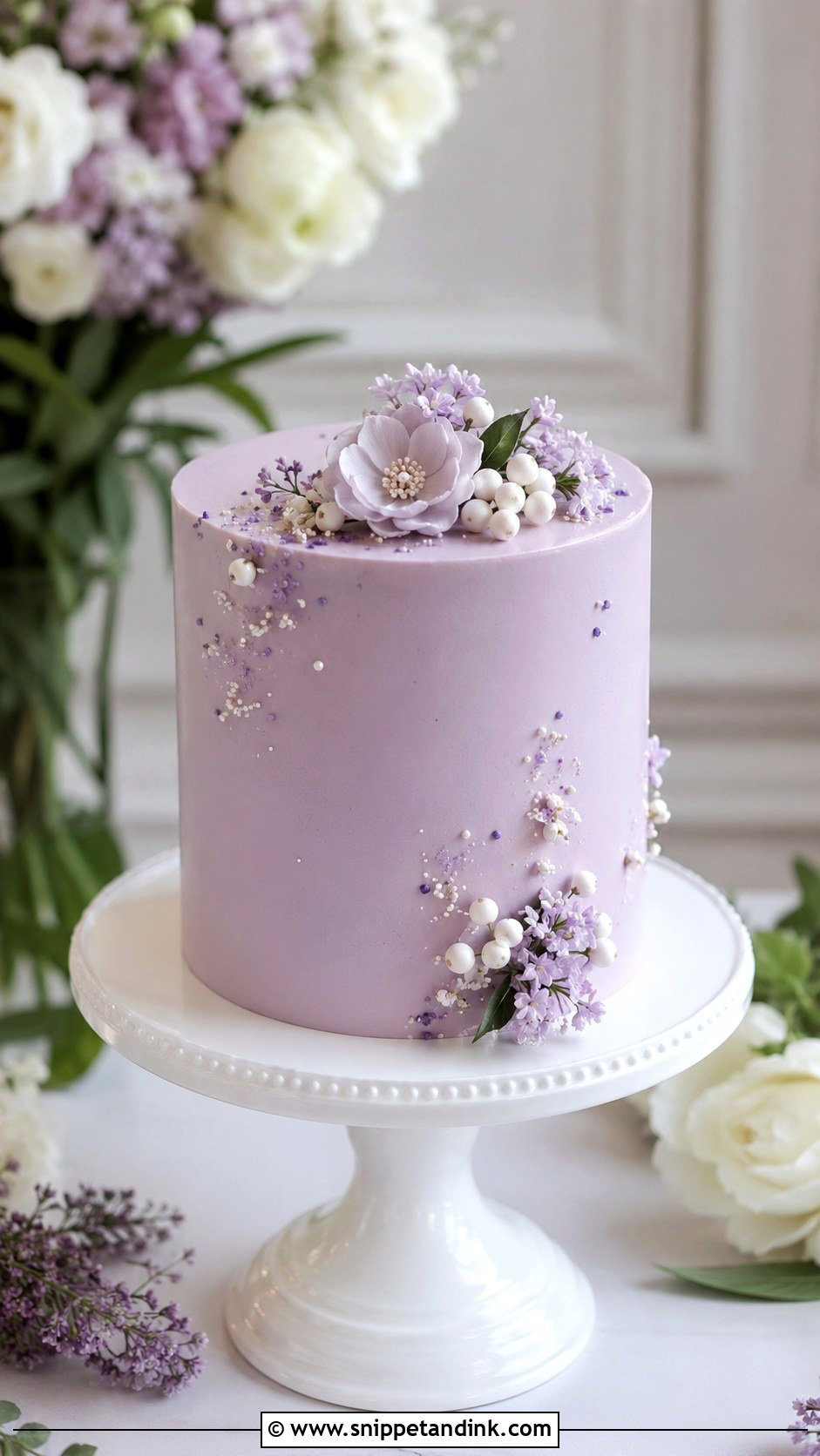 Lilac Mini Wedding Cake - Snippet and Ink - 25 Lilac Wedding Cake Ideas
