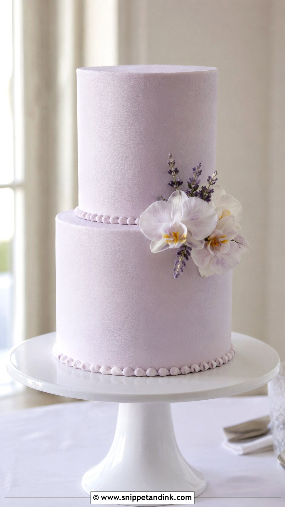 Lilac Purple Minimalist Wedding Cake - Snippet and Ink - 20 Lilac Purple Wedding Cake Ideas