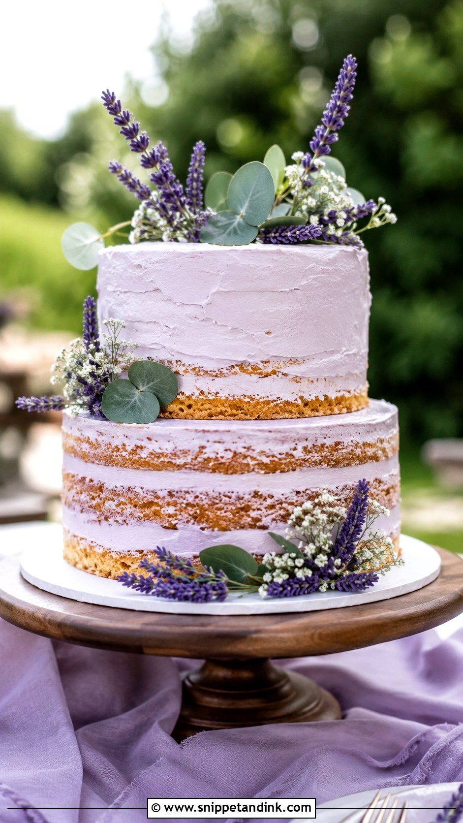 Lilac Purple Wedding Cake With Lavender - Snippet and Ink - 20 Lilac Purple Wedding Cake Ideas