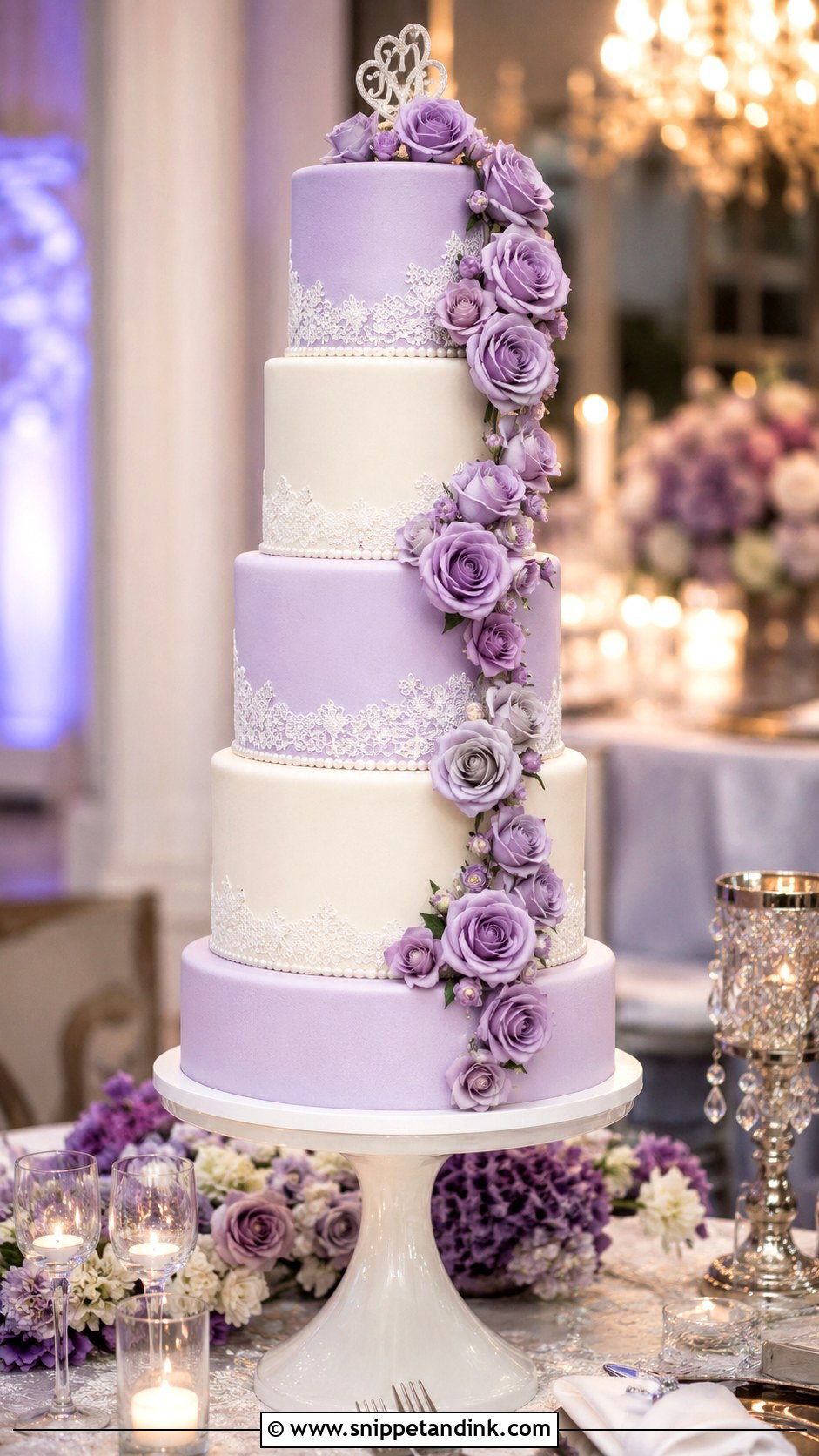 Lilac Two Tier Wedding Cake - Snippet and Ink - 25 Lilac Wedding Cake Ideas