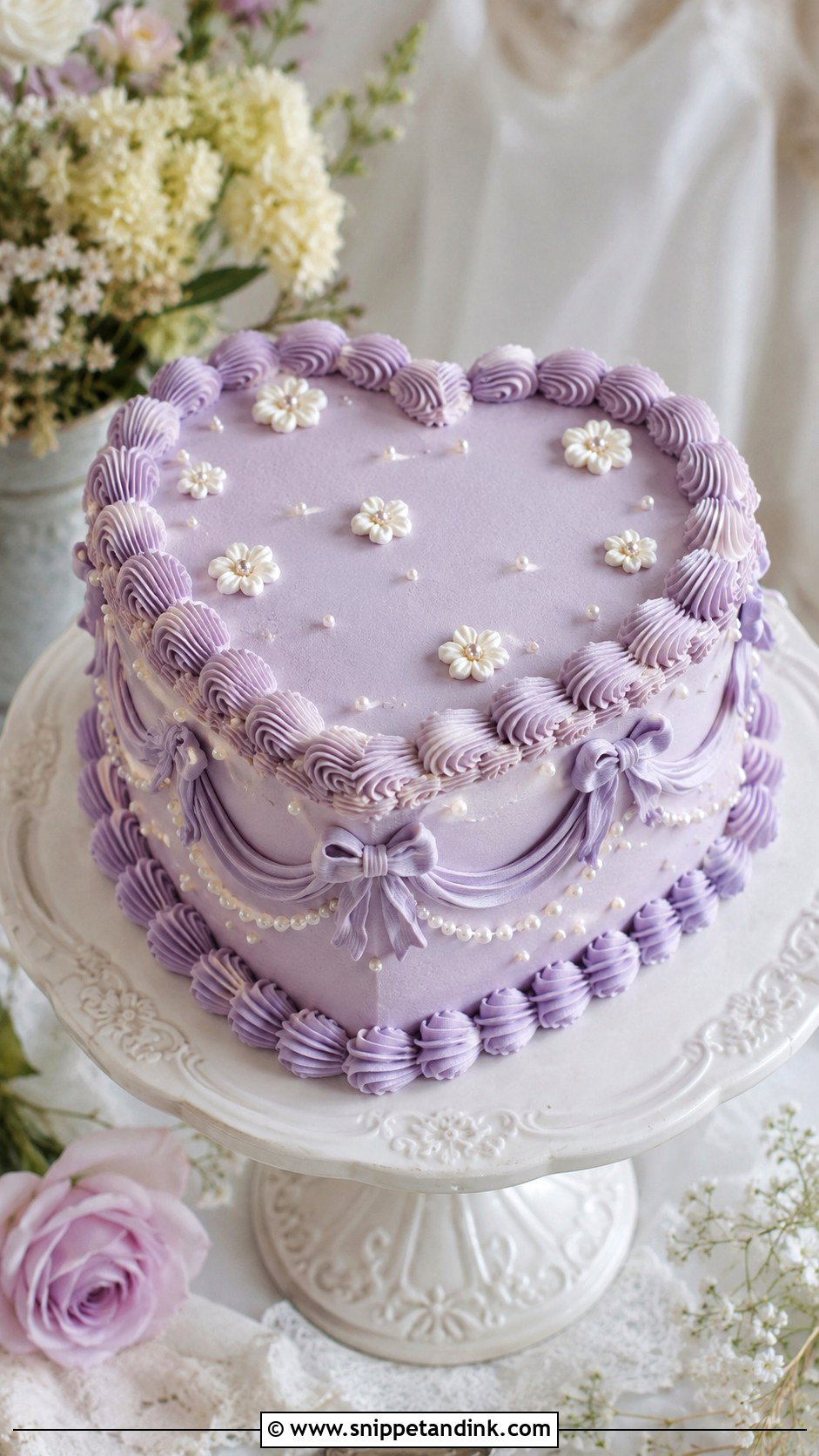 Lilac Vintage Wedding Cake - Snippet and Ink - 25 Lilac Wedding Cake Ideas