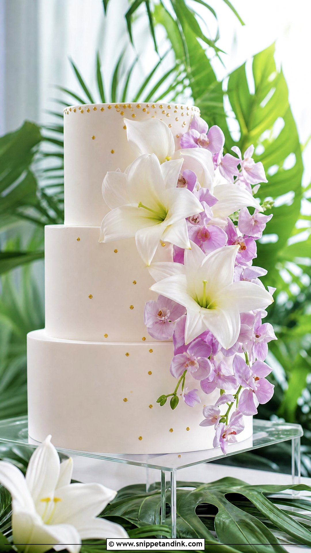 Lily And Orchid Wedding Cake - Snippet and Ink - 25 Lily Flower Cake Ideas for Wedding