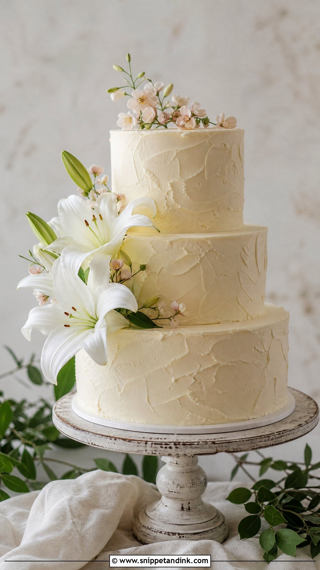Lily Buttercream Wedding Cake - Snippet and Ink - 25 Lily Flower Cake Ideas for Wedding