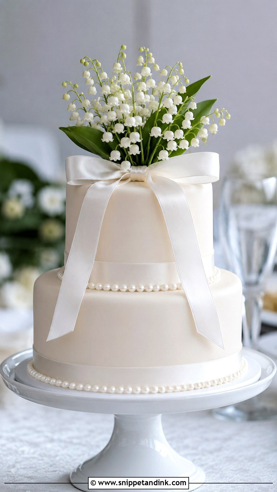 Lily Of The Valley Bouquet Wedding Cake - Snippet and Ink - 20 Bouquet Cake Design Ideas for Wedding