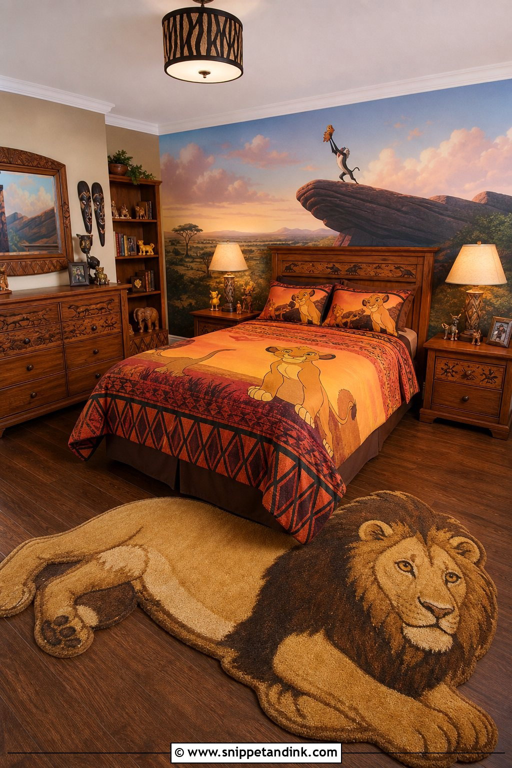 Lion King Savanna - Snippet and Ink - 25 Disney Bedroom Ideas for Magical Spaces