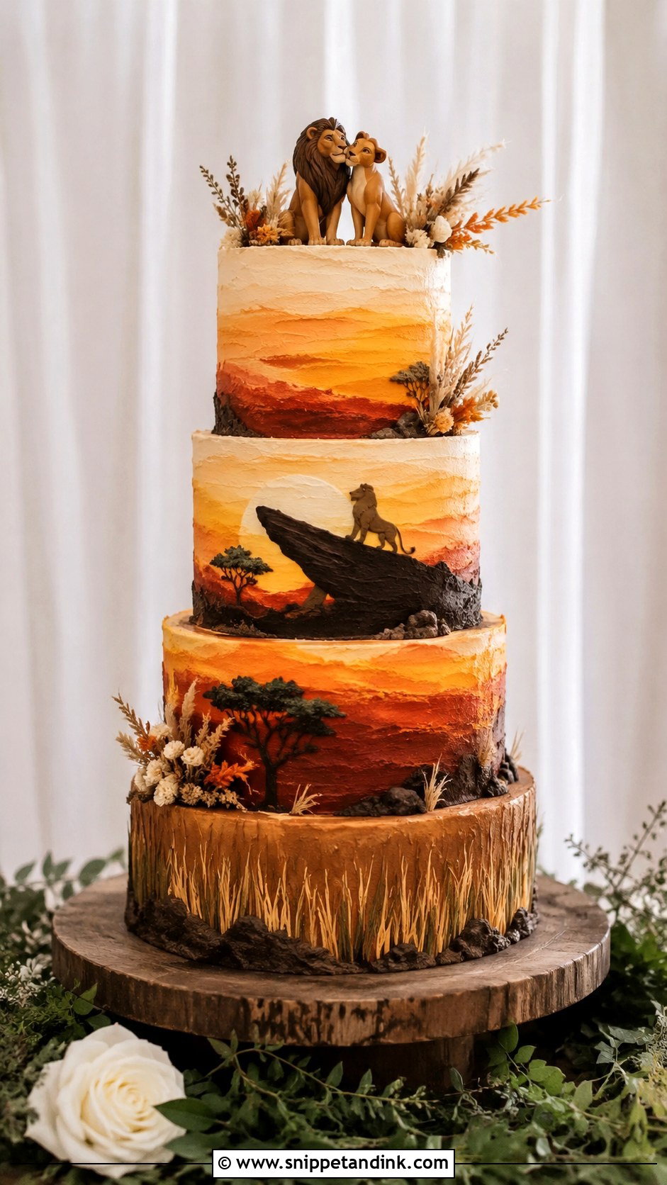 Lion King Wedding Cake - Snippet and Ink - 20 Disney Wedding Cake Ideas