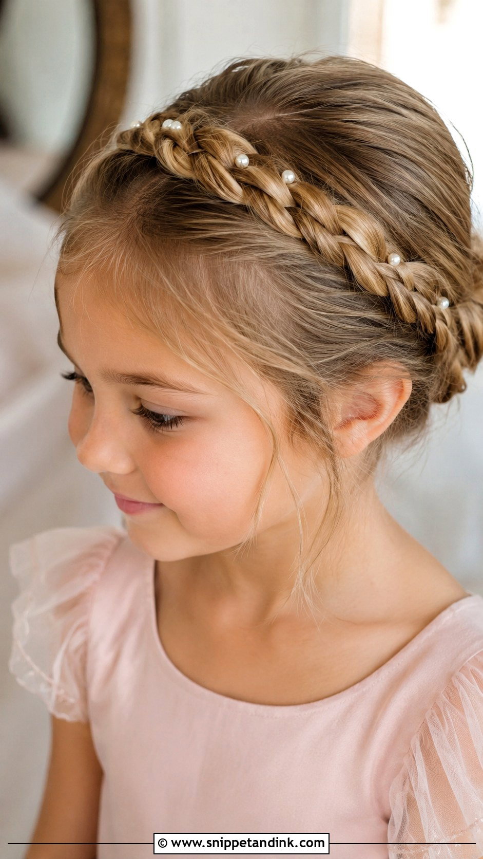 Little Girl Braided Crown - Snippet and Ink - 15 Wedding Hairstyles for Little Kids