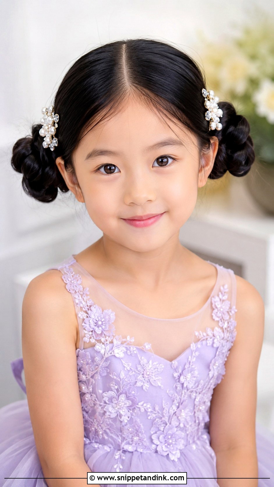 Little Girl Double Buns - Snippet and Ink - 20 Kids Hair for Wedding Ideas