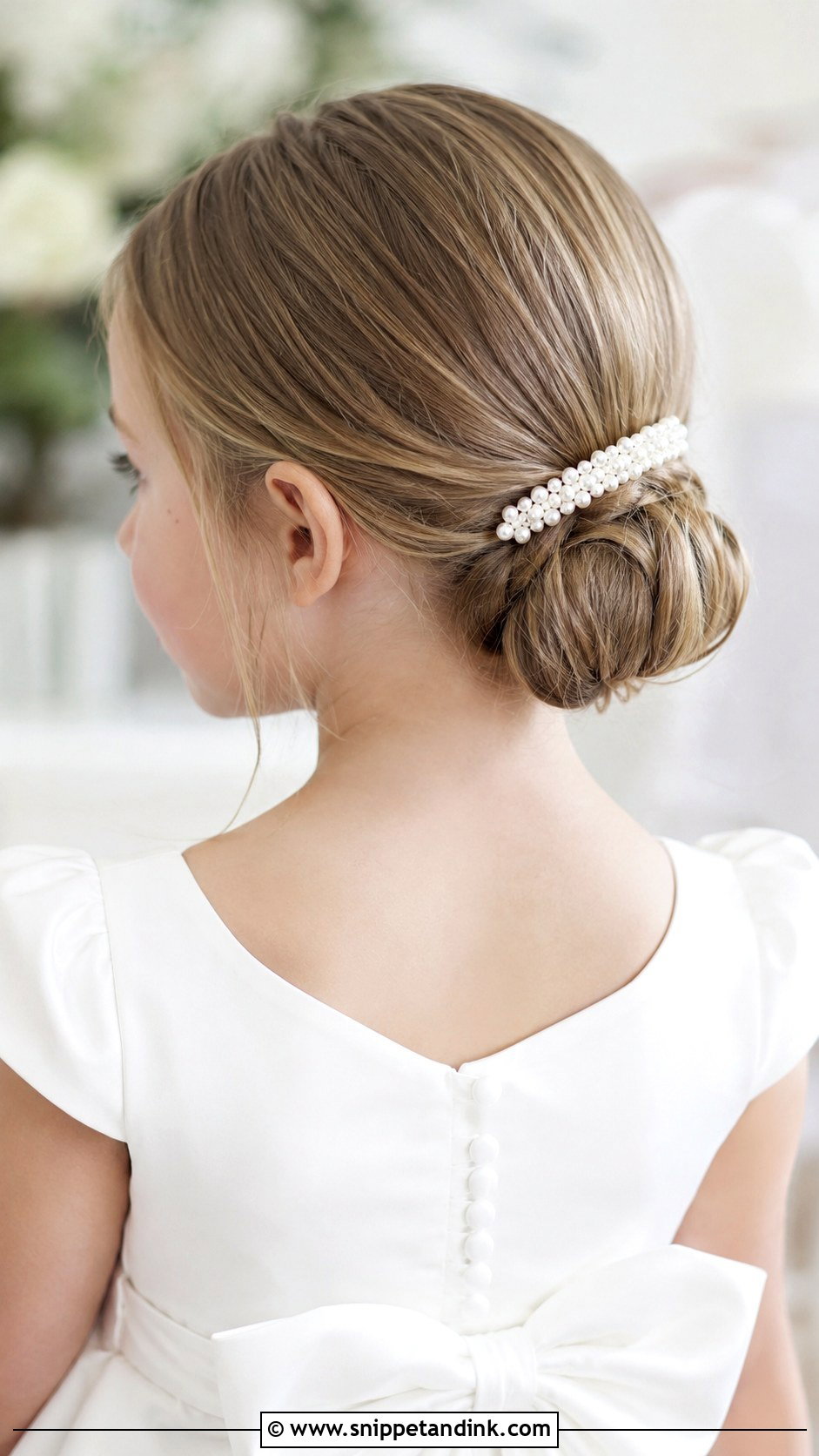Little Girl Low Bun - Snippet and Ink - 20 Kids Hair for Wedding Ideas