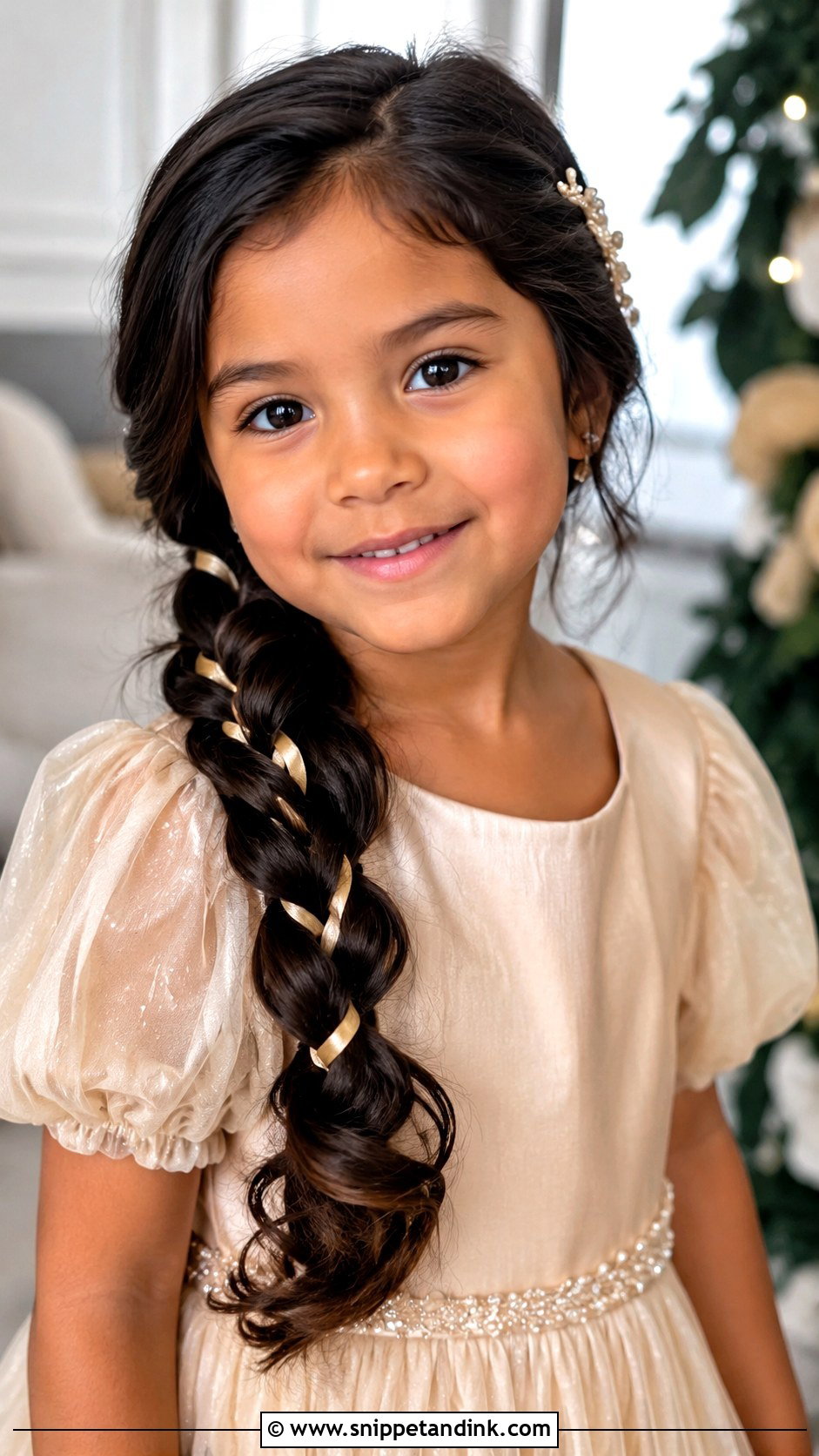 Little Girl Side Braid - Snippet and Ink - 15 Wedding Hairstyles for Little Kids