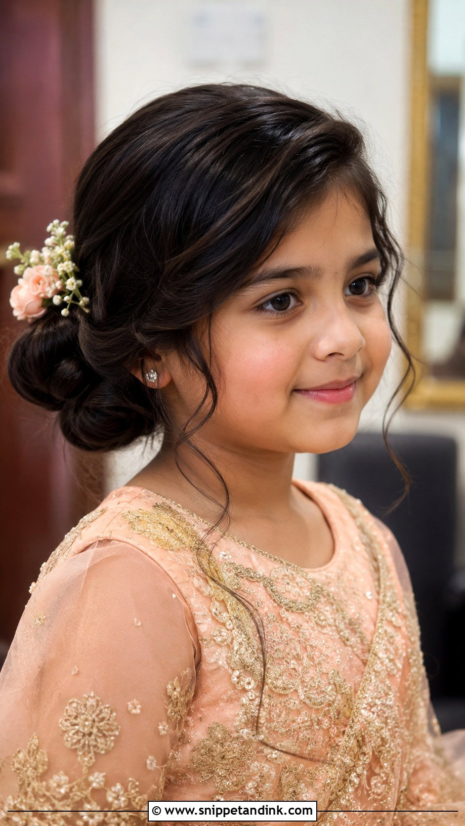 Little Girl Side Bun - Snippet and Ink - 20 Kids Hair for Wedding Ideas