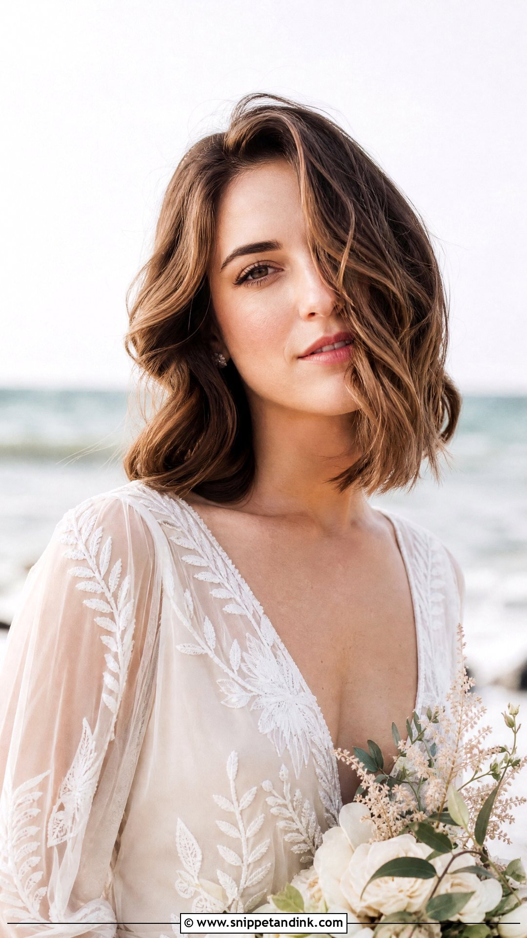 Lob With Loose Beach Waves - Snippet and Ink - 20 Bride Bob Hairstyle Ideas