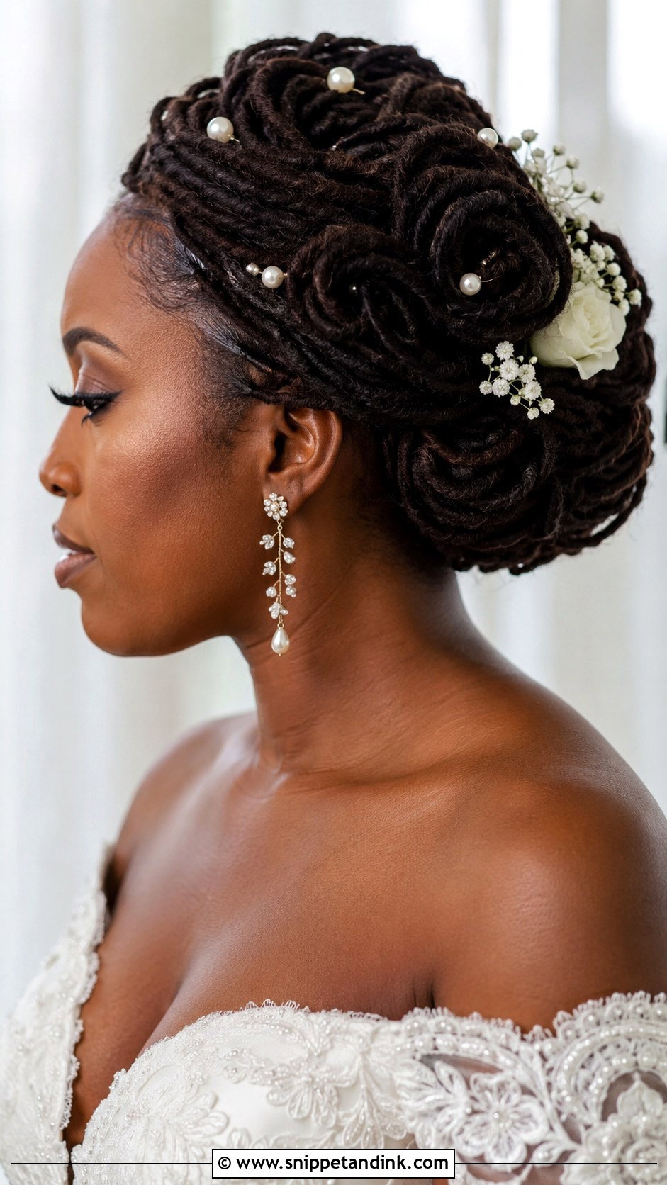 Loc Bridal Updo - Snippet and Ink - 20 Wedding Hairstyles for Natural Hair