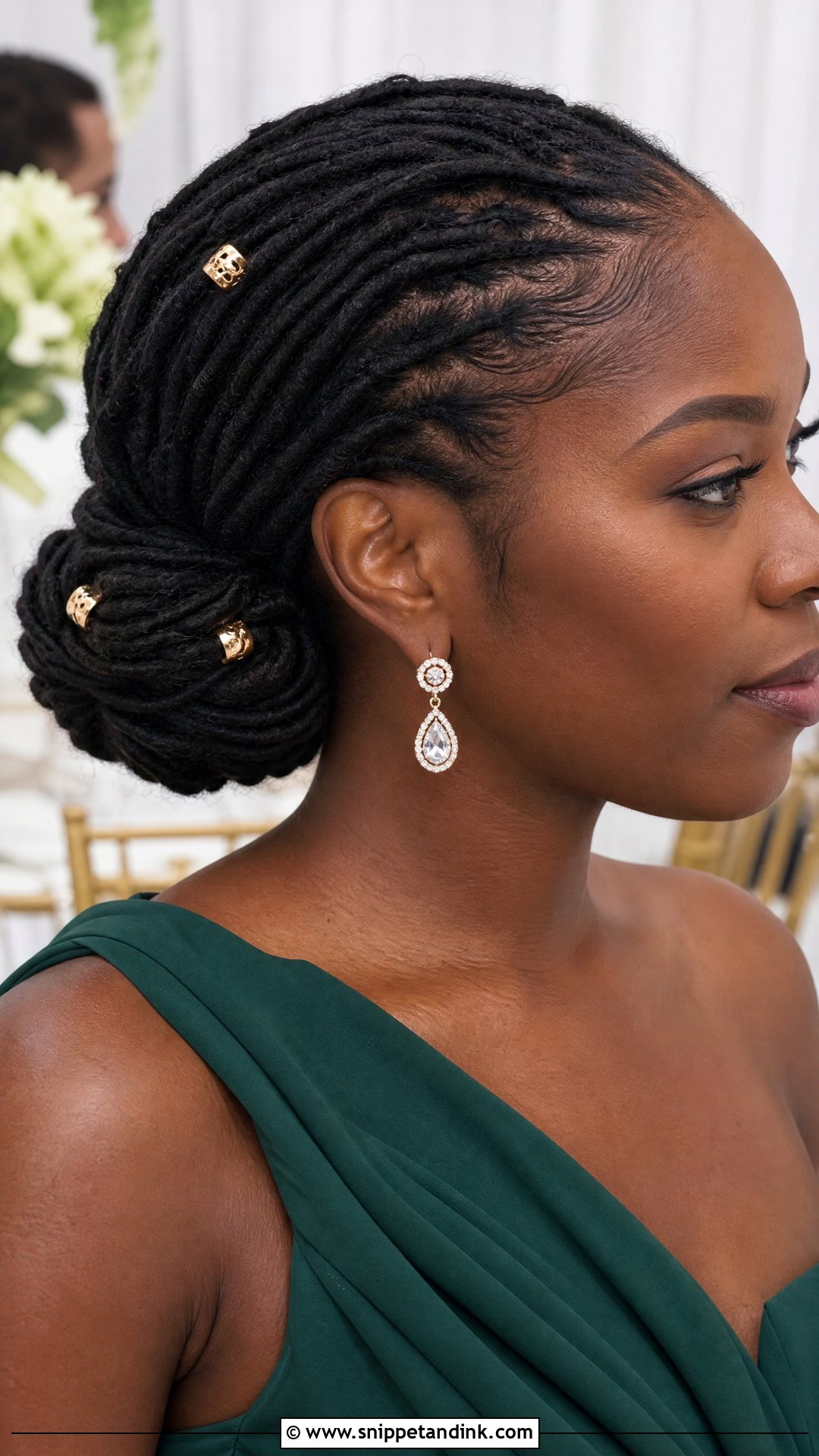 Loc Bun For Black Wedding Guest - Snippet and Ink - 15 Black Wedding Guest Hairstyles