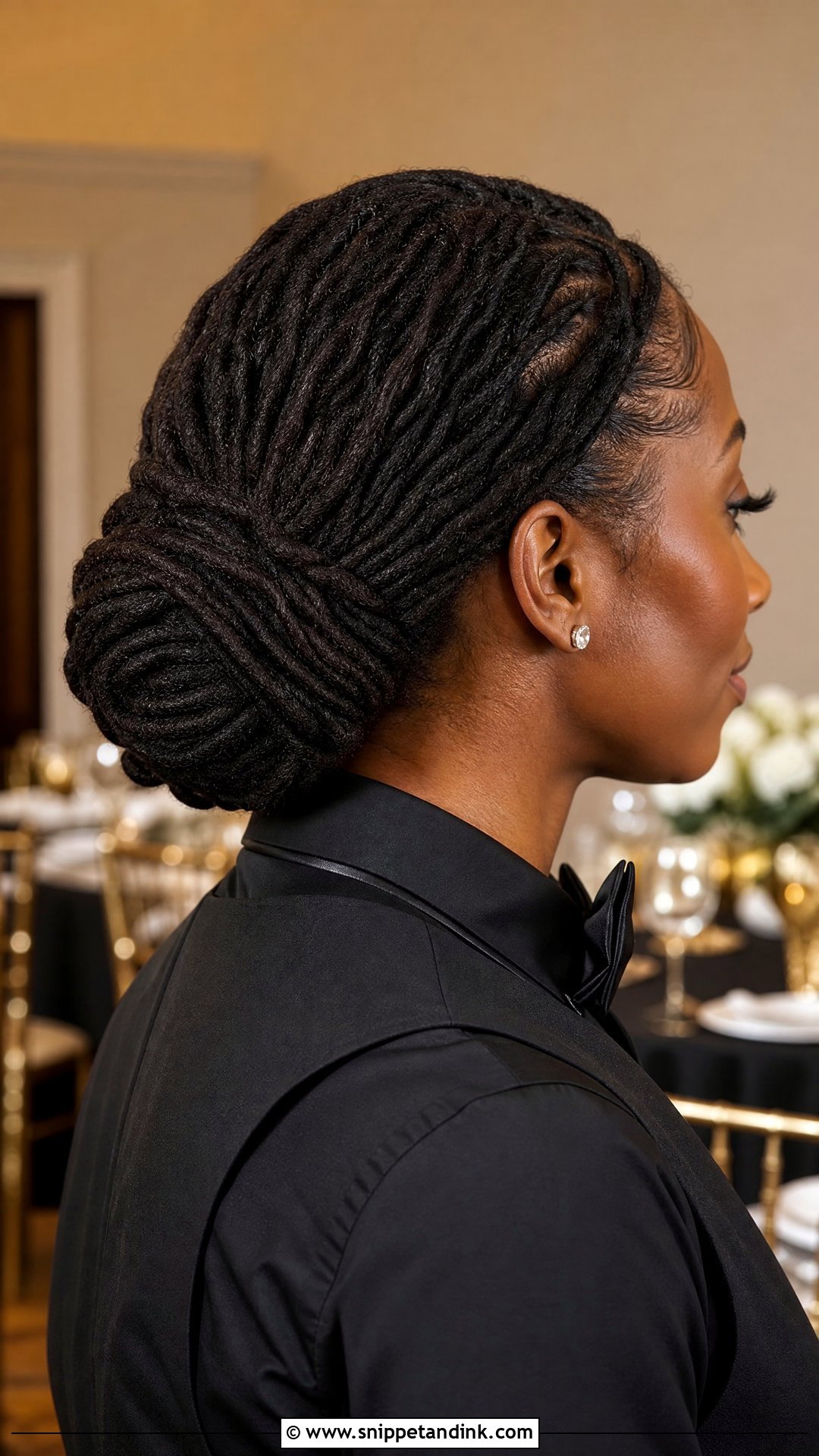Loc Bun For Catering - Snippet and Ink - 15 Catering Hairstyles