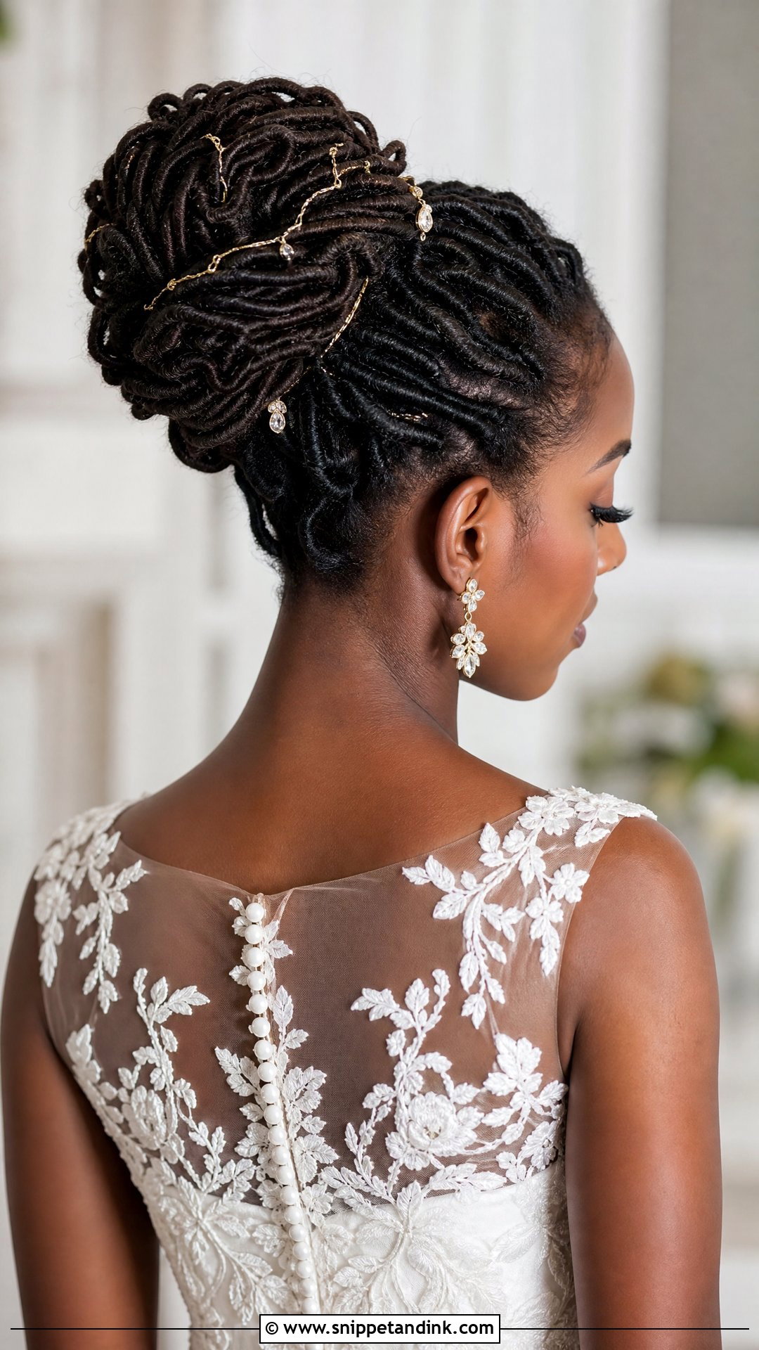 Loc Bun Hairstyle for Weddings - Snippet and Ink - 20 Wedding Bun Hairstyles for Black Women