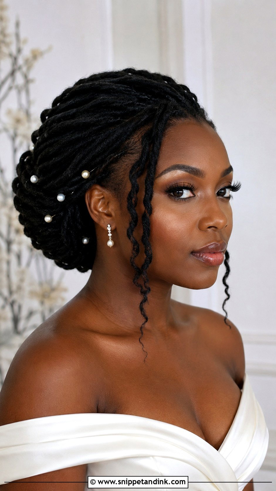 Loc Bun Updo for Brides - Snippet and Ink - 20 Dreadlocks Wedding Hairstyles Brides