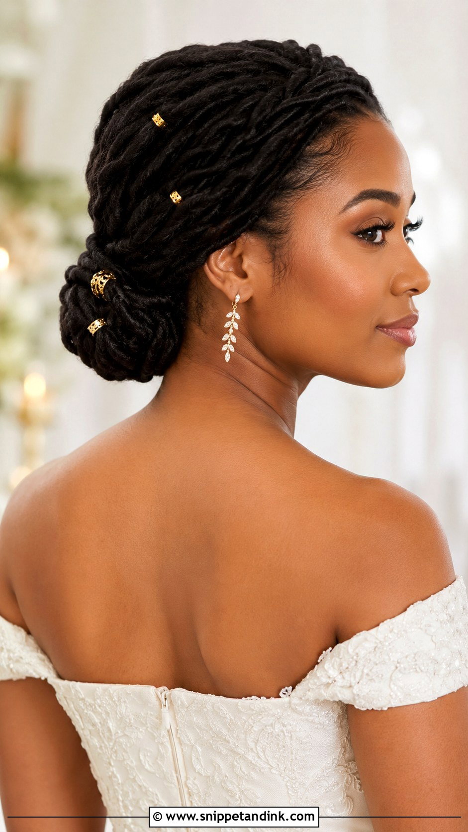 Loc Bun Wedding Hairstyle - Snippet and Ink - 15 Wedding Locs Hairstyles Bridal Hair