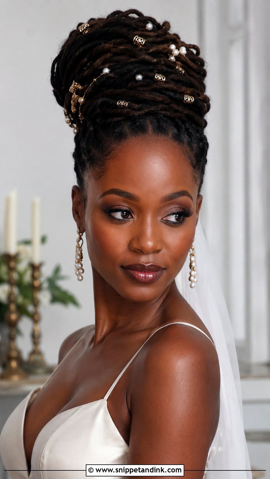Loc Bun Wedding Updo - Snippet and Ink - 15 Updo Styles for Black Women Wedding