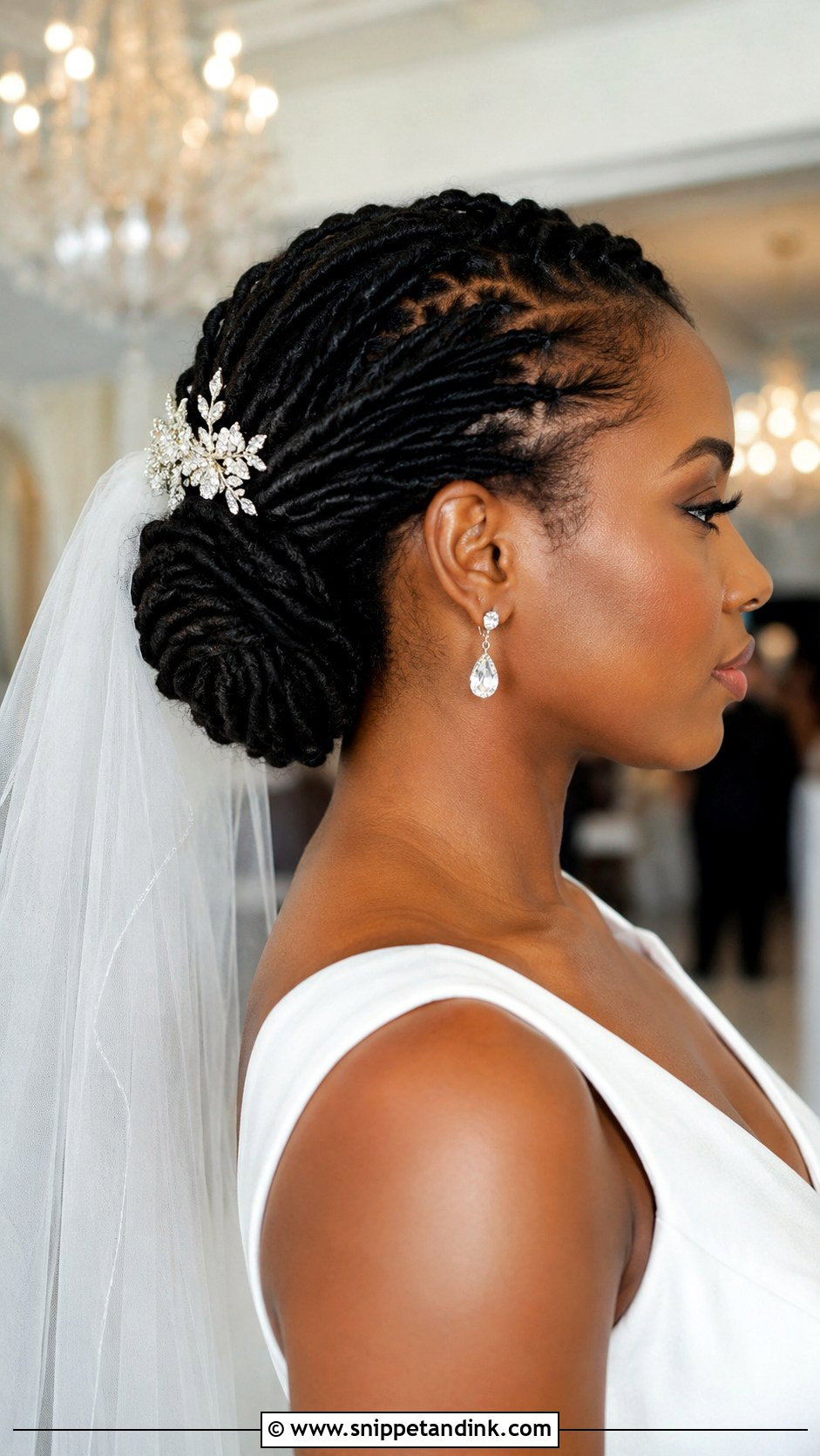Loc Chignon - Snippet and Ink - 30 Dreadlock Wedding Hairstyles