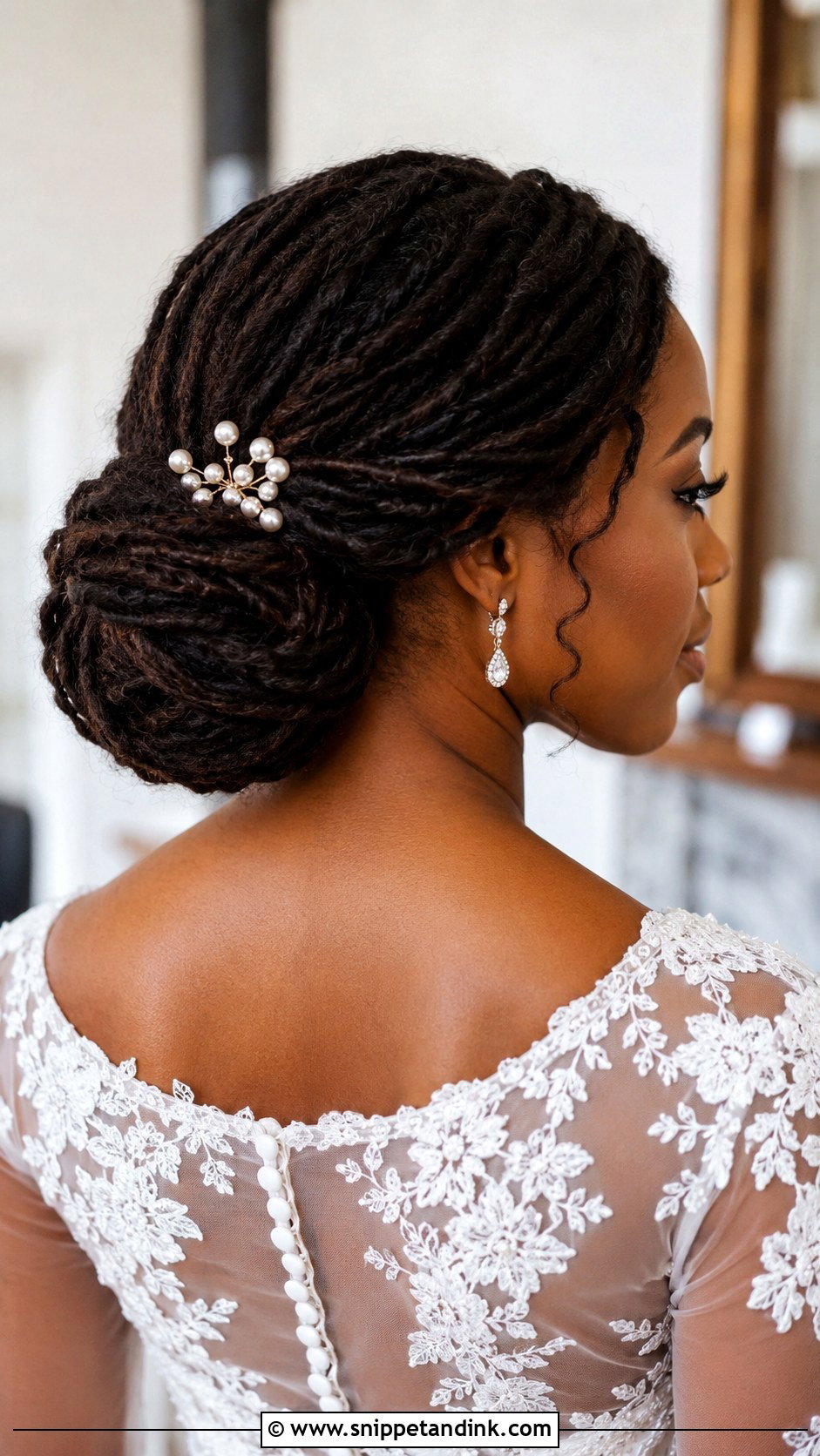 Loc Chignon Wedding Hairstyle - Snippet and Ink - 20 Elegant Loc Styles Wedding Hairstyles